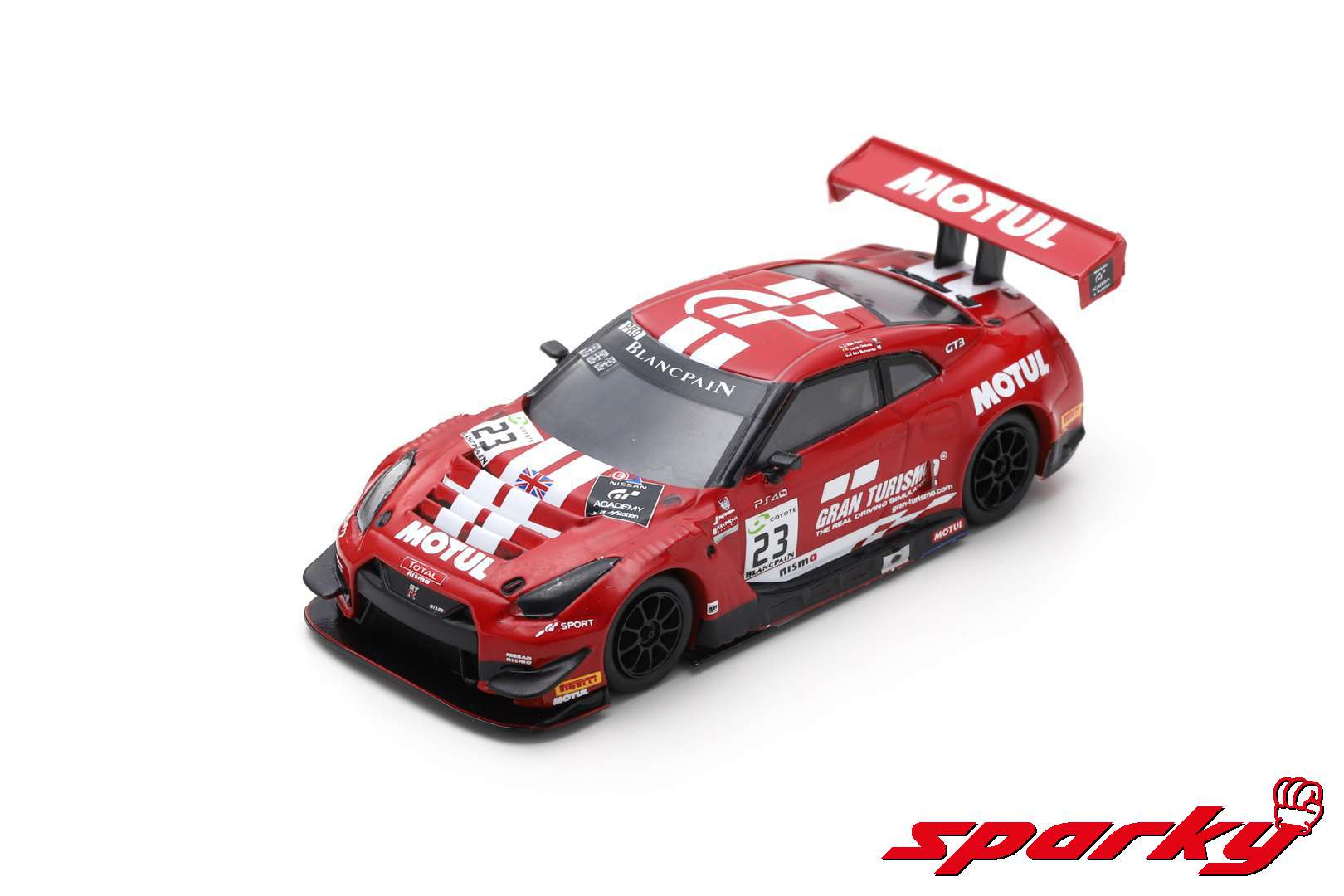 Sparky 1/64 NISSAN GTR NISMO GT3 NO.23 GT SPORT MOTUL TEAM RJN 7TH 24H SPA 2018 M. PARRY - A. BUNCOMBE - L. ORDONEZ Y128 - Image 5
