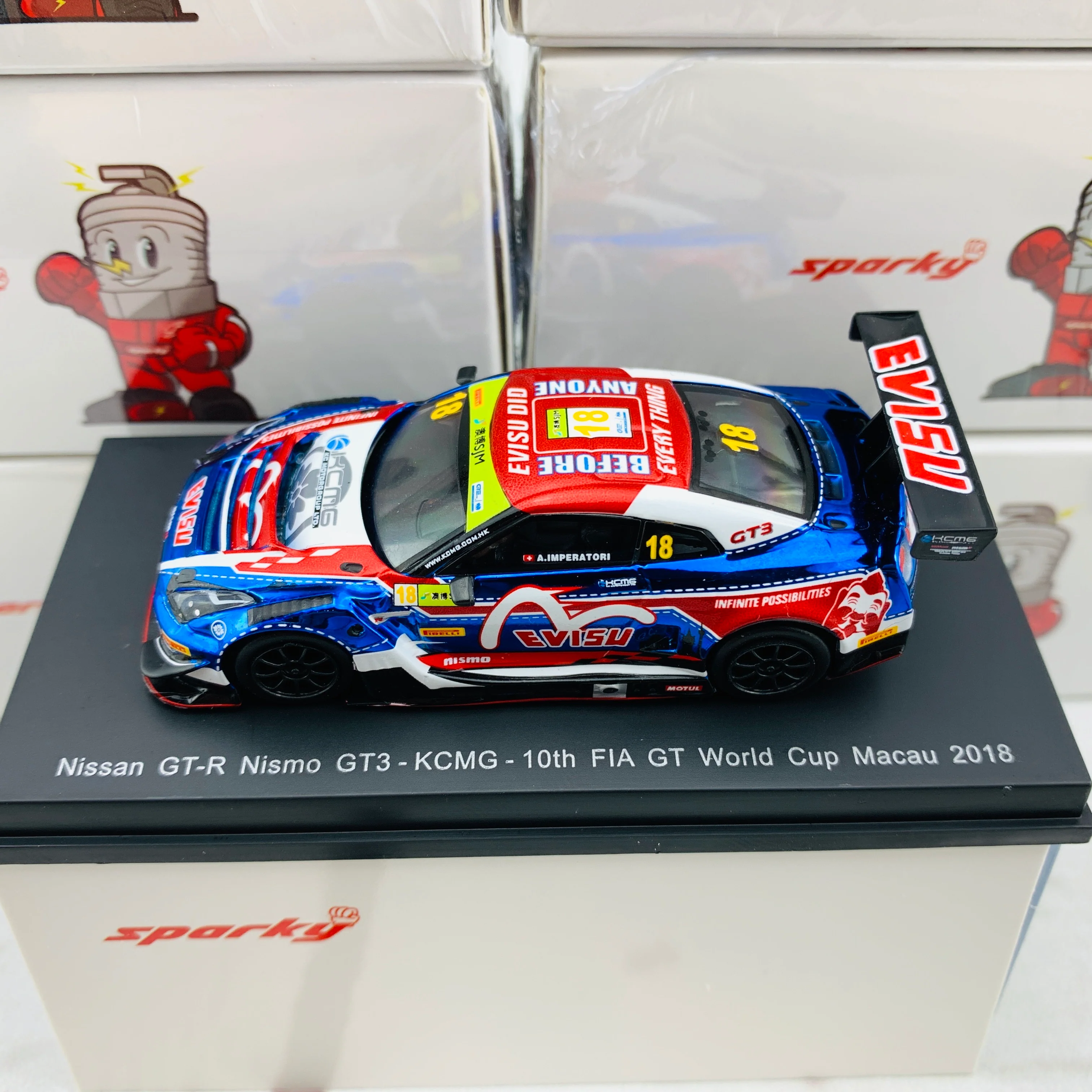 Sparky 1/64 NISSAN GTR NISMO GT3 - KCMG - 10th FIA GT World Cup Macau 2018 Alexandre IMPERATORI Y129 - Image 3