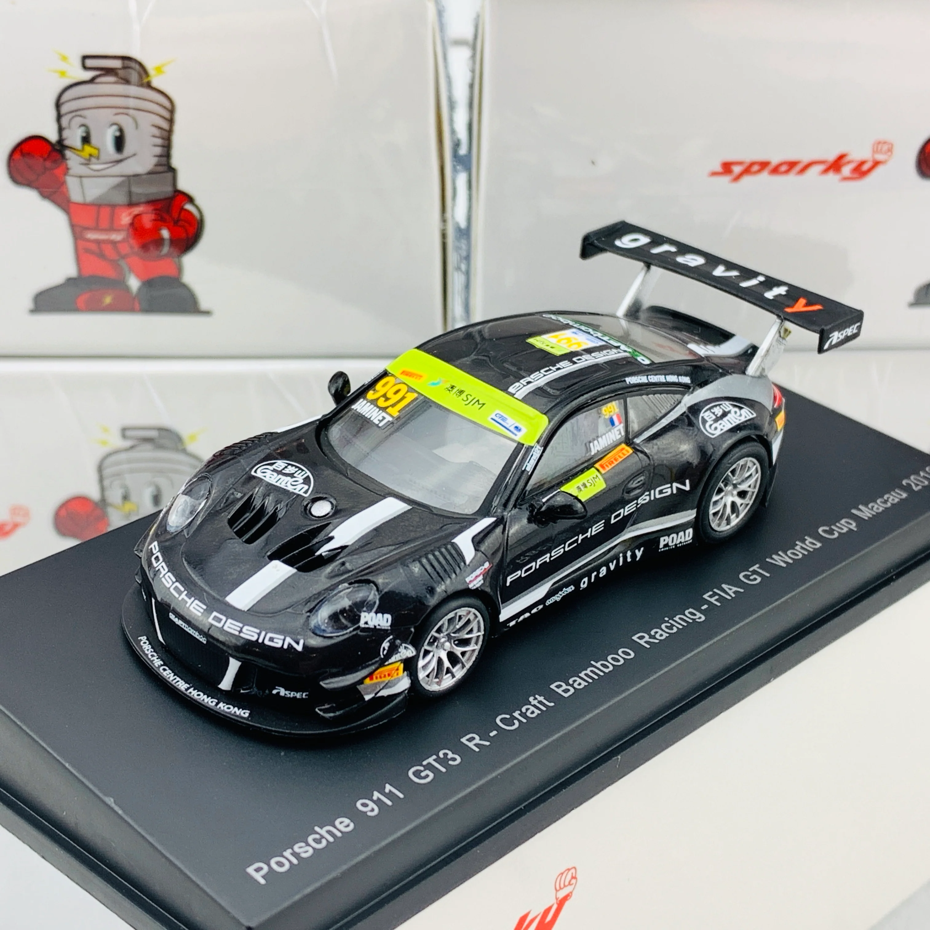 Sparky 1/64 PORSCHE 911 GT3 R - Craft Bamboo Racing - FIA GT World Cup Macau 2018 Mathieu Jaminet Y159 - Image 2
