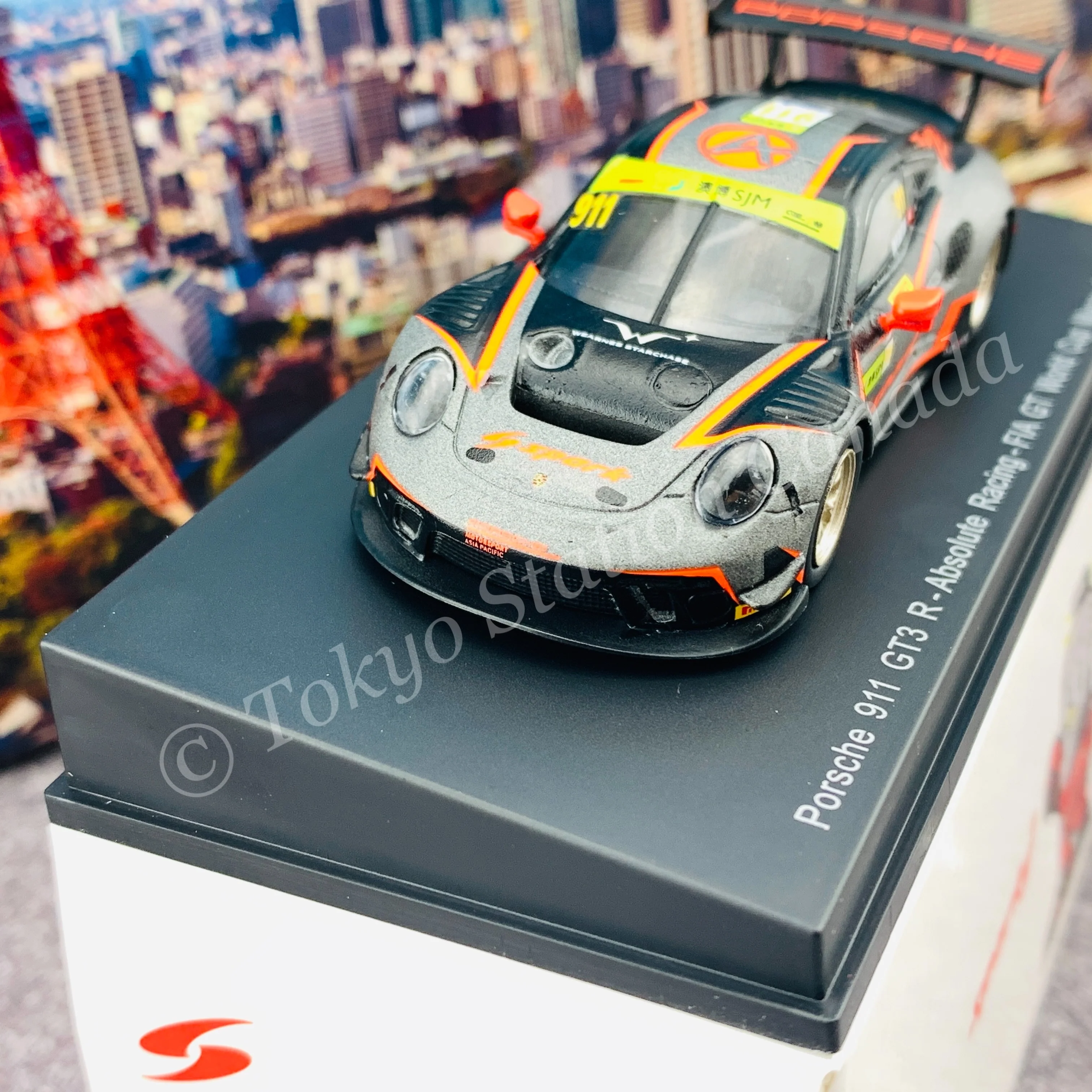 Sparky 1/64 PORSCHE 911 GT3 R NO.911 ABSOLUTE RACING FIA GT WORLD CUP MACAU 2019 ALEXANDRE IMPERATORI Y172 - Image 4