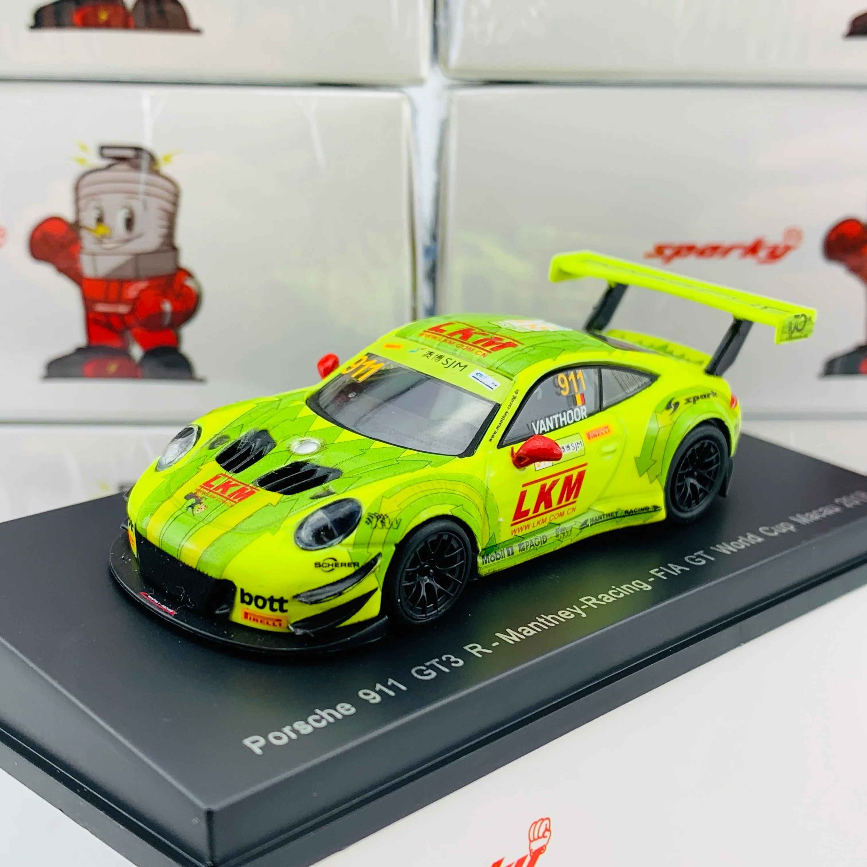 Sparky 1/64 PORSCHE 911 GT3 R NO.911 MANTHEY-RACING FIA GT WORLD CUP MACAU 2018 LAURENS VANTHOOR Y127 - Image 2