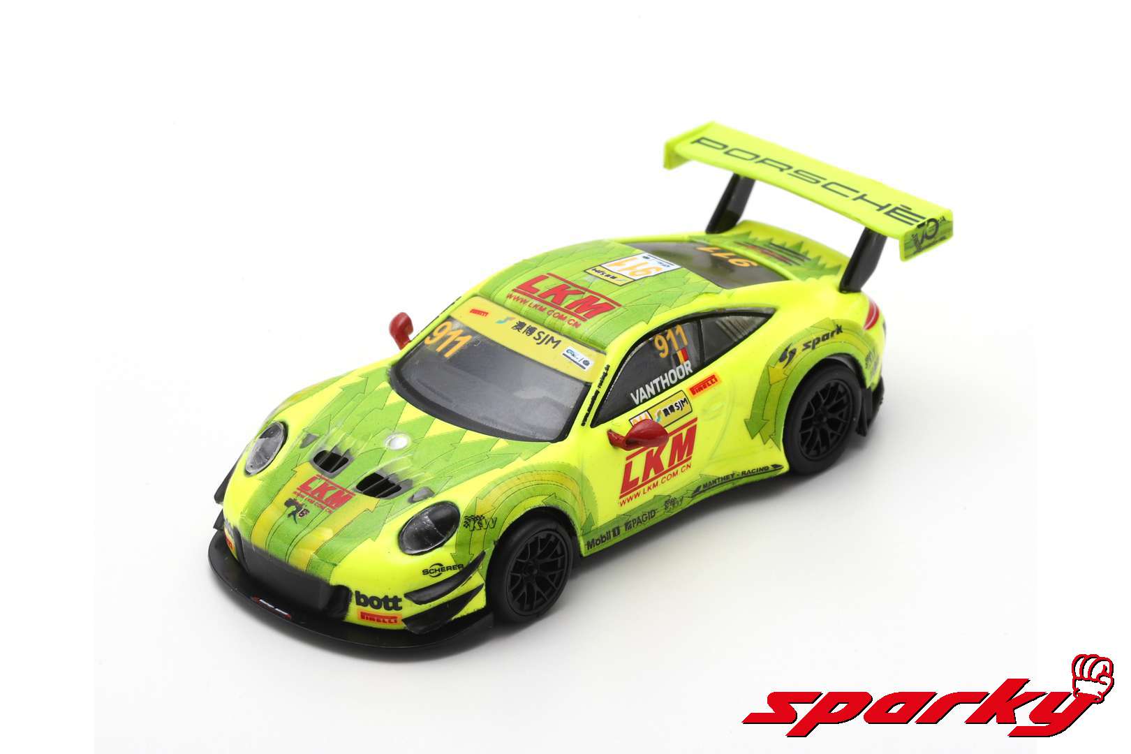 Sparky 1/64 PORSCHE 911 GT3 R NO.911 MANTHEY-RACING FIA GT WORLD CUP MACAU 2018 LAURENS VANTHOOR Y127 - Image 5