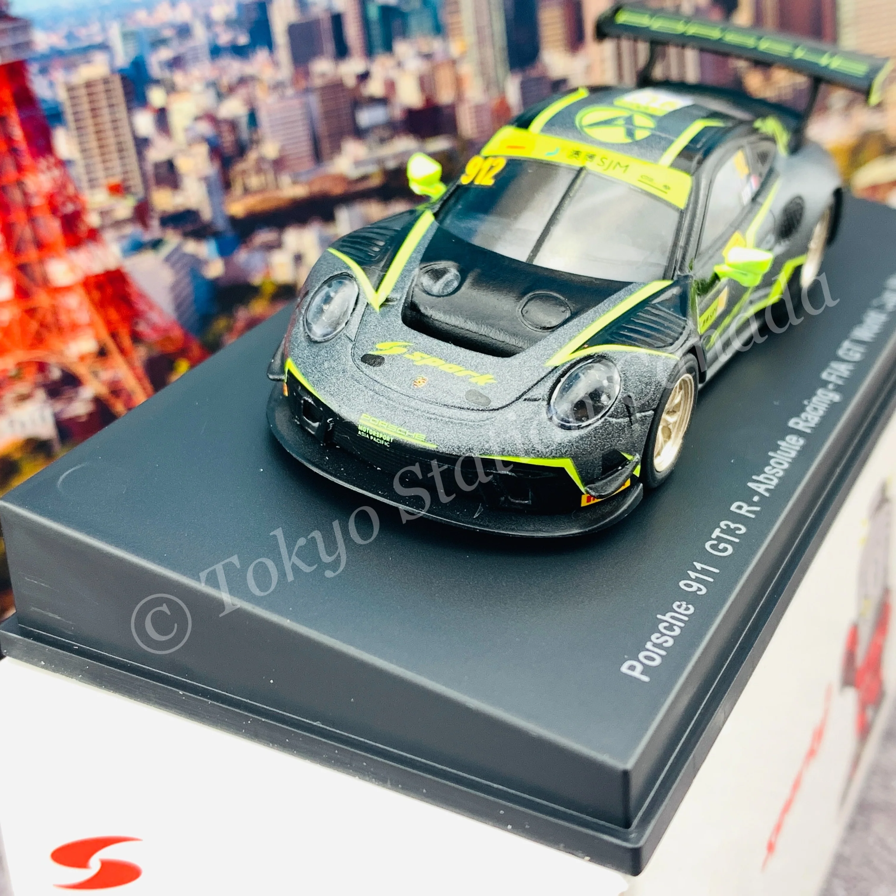 Sparky 1/64 PORSCHE 911 GT3 R NO.912 ABSOLUTE RACING FIA GT WORLD CUP MACAU 2019 KÉVIN ESTRE Y171 - Image 3