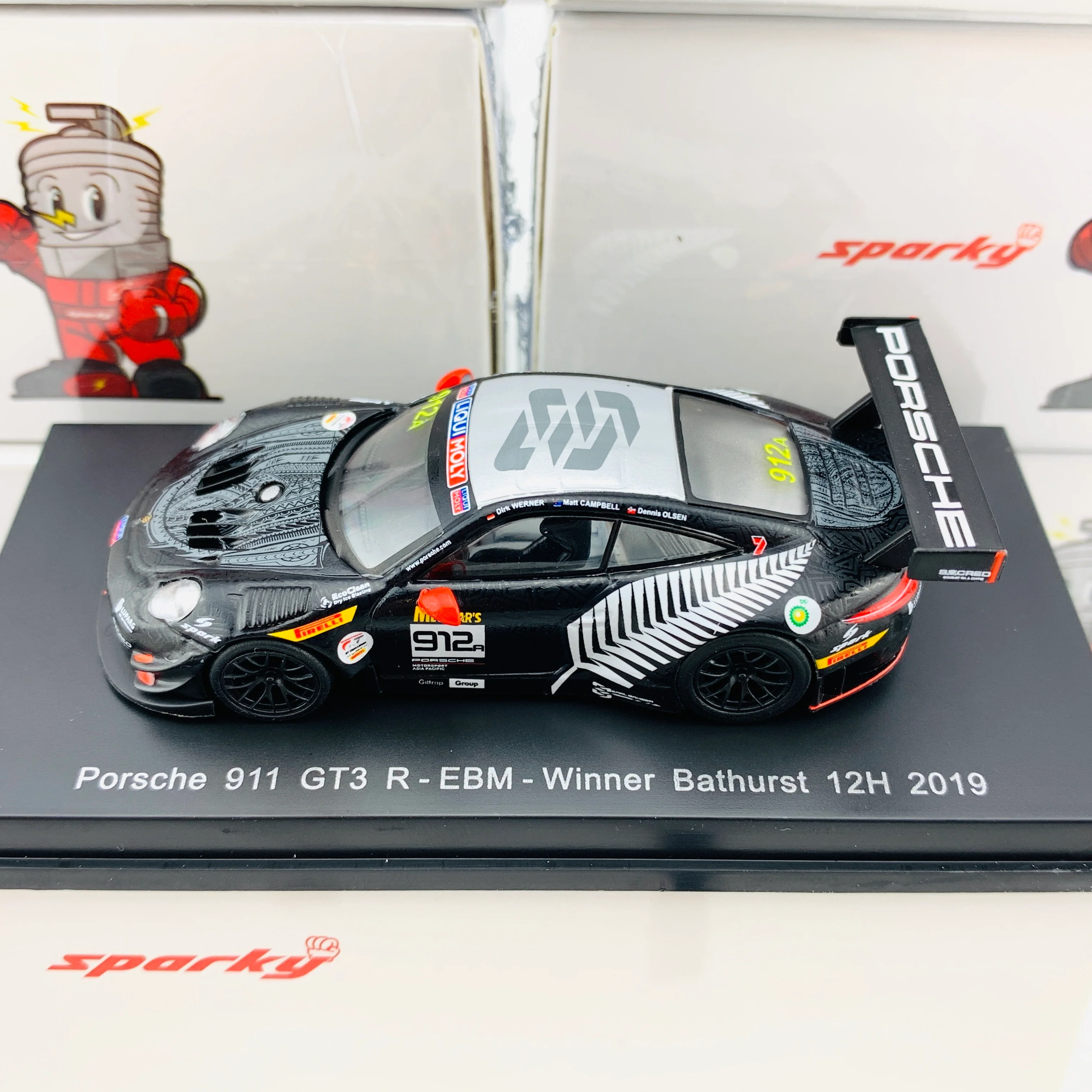 Sparky 1/64 PORSCHE 911 GT3 R NO.912 EBM Winner Bathurst 12H 2019 D. Werner - D. Olsen - M. Campbell Y160 - Image 3