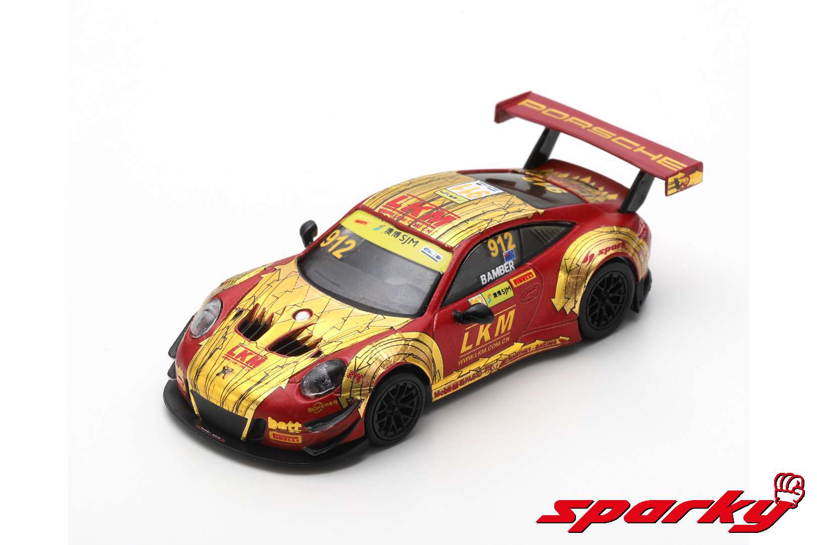 Sparky 1/64 PORSCHE 911 GT3 R NO.912 MANTHEY-RACING FIA GT WORLD CUP MACAU 2018 EARL BAMBER Y126 - Image 5