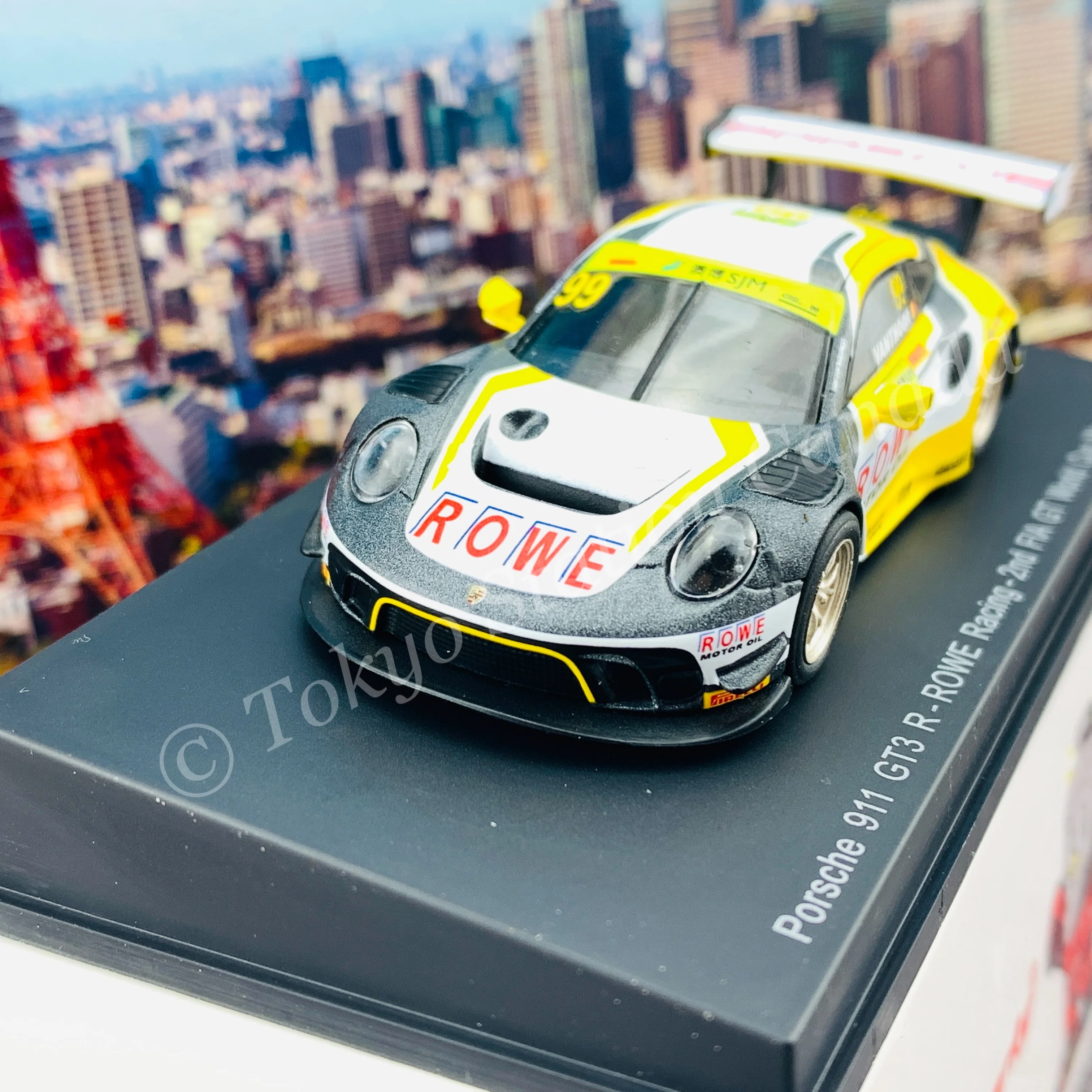 Sparky 1/64 PORSCHE 911 GT3 R NO.99 ROWE RACING 2ND FIA GT WORLD CUP MACAU 2019 LAURENS VANTHOOR Y166 - Image 3