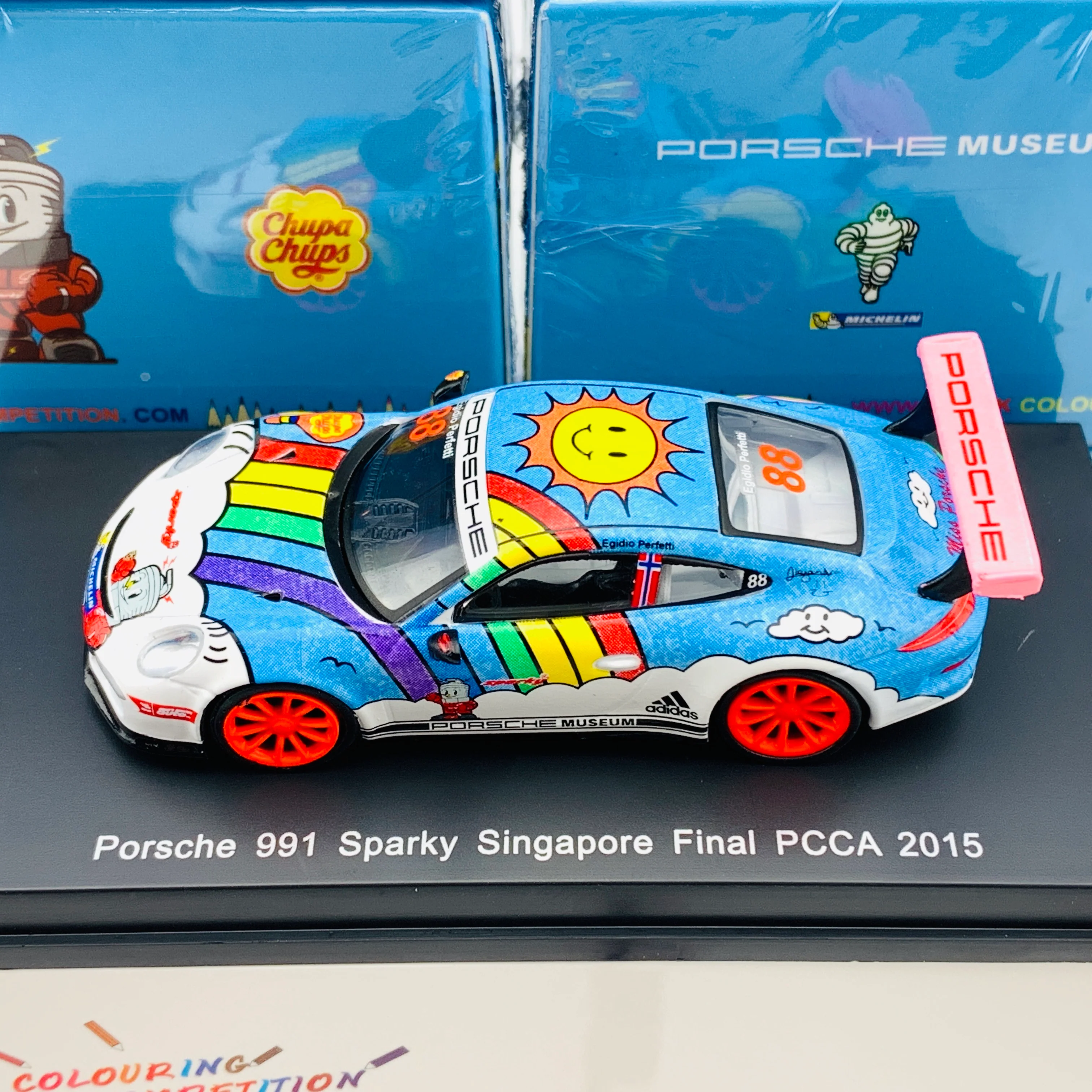 Sparky 1/64 Porsche 991 #88 Sparky Singapore Final PCCA 2015 Y007 - Image 3