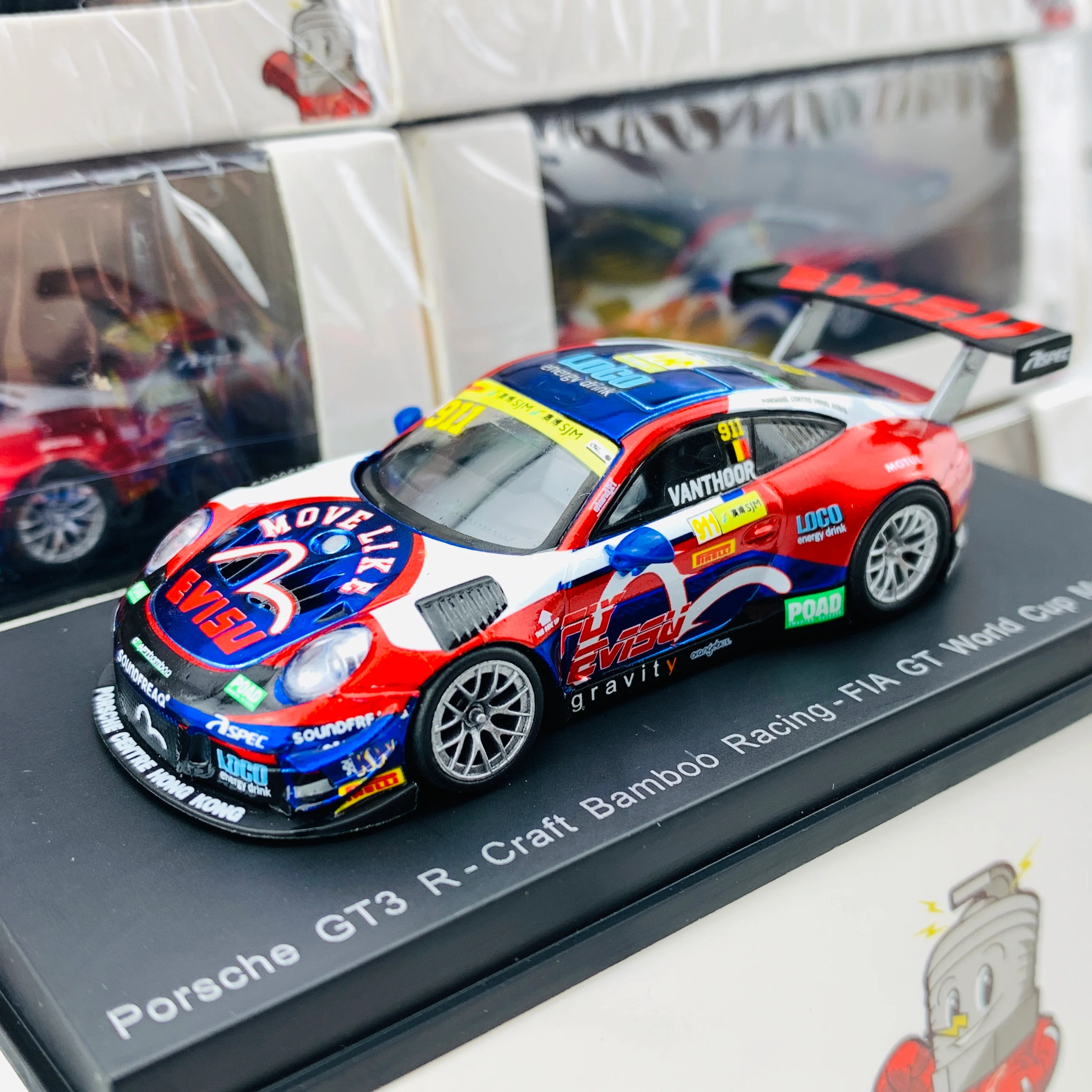 Sparky 1/64 PORSCHE GT3 R - Craft Bamboo Racing - FIA GT World Cup Macau 2017 Laurens Vanthoor Y161 - Image 2