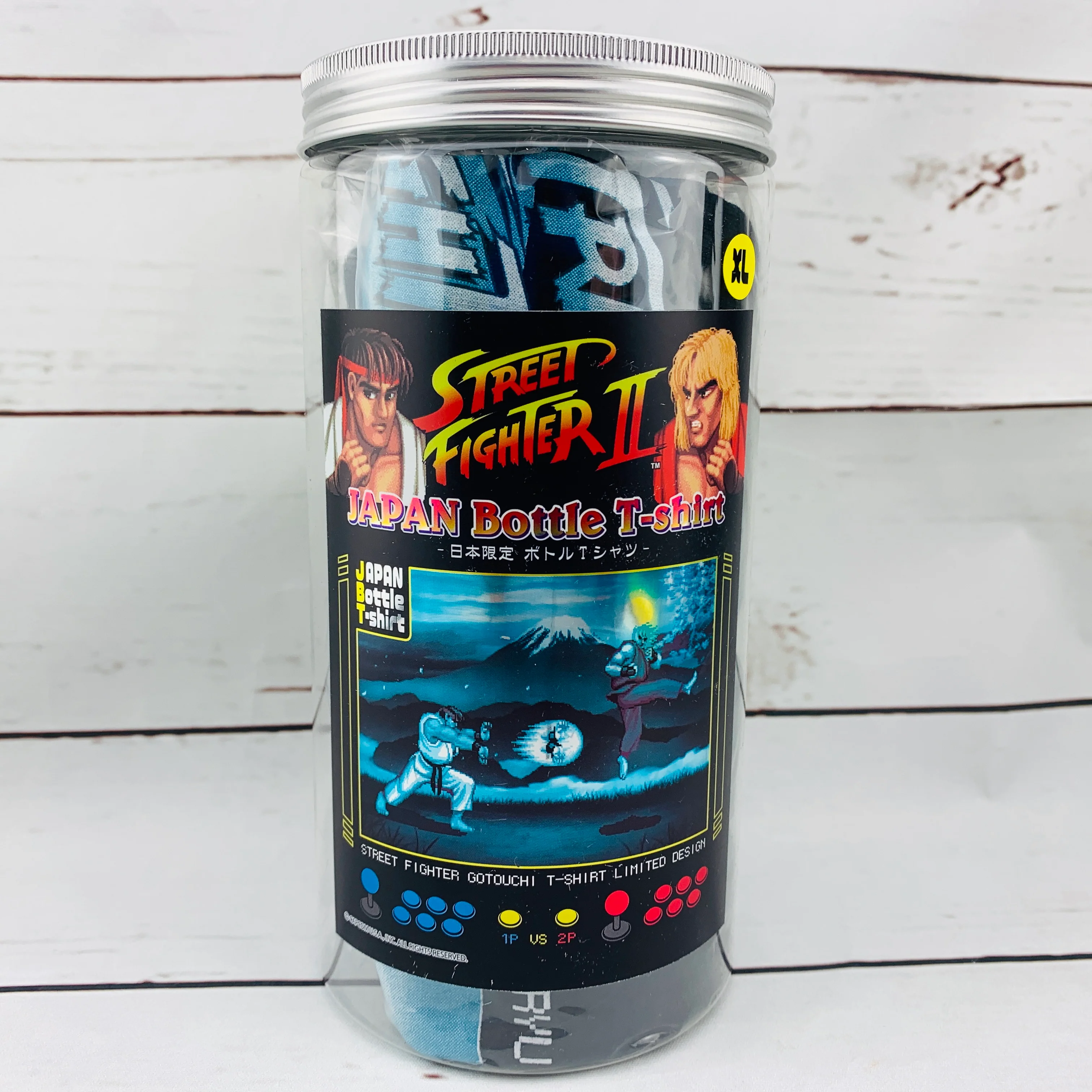 STREET FIGHTER II Japan Bottle T-Shirt (Size XL) Ryu vs Ken (Black) 日本限定 Japan Only BT-03ABXL - Image 2
