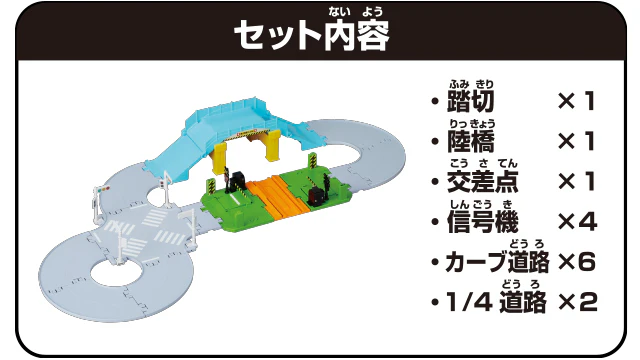TAKARA TOMY Tomica World Tomica Town Railroad Crossing, Overpass, Intersection Road Set 4904810209577 - Image 3