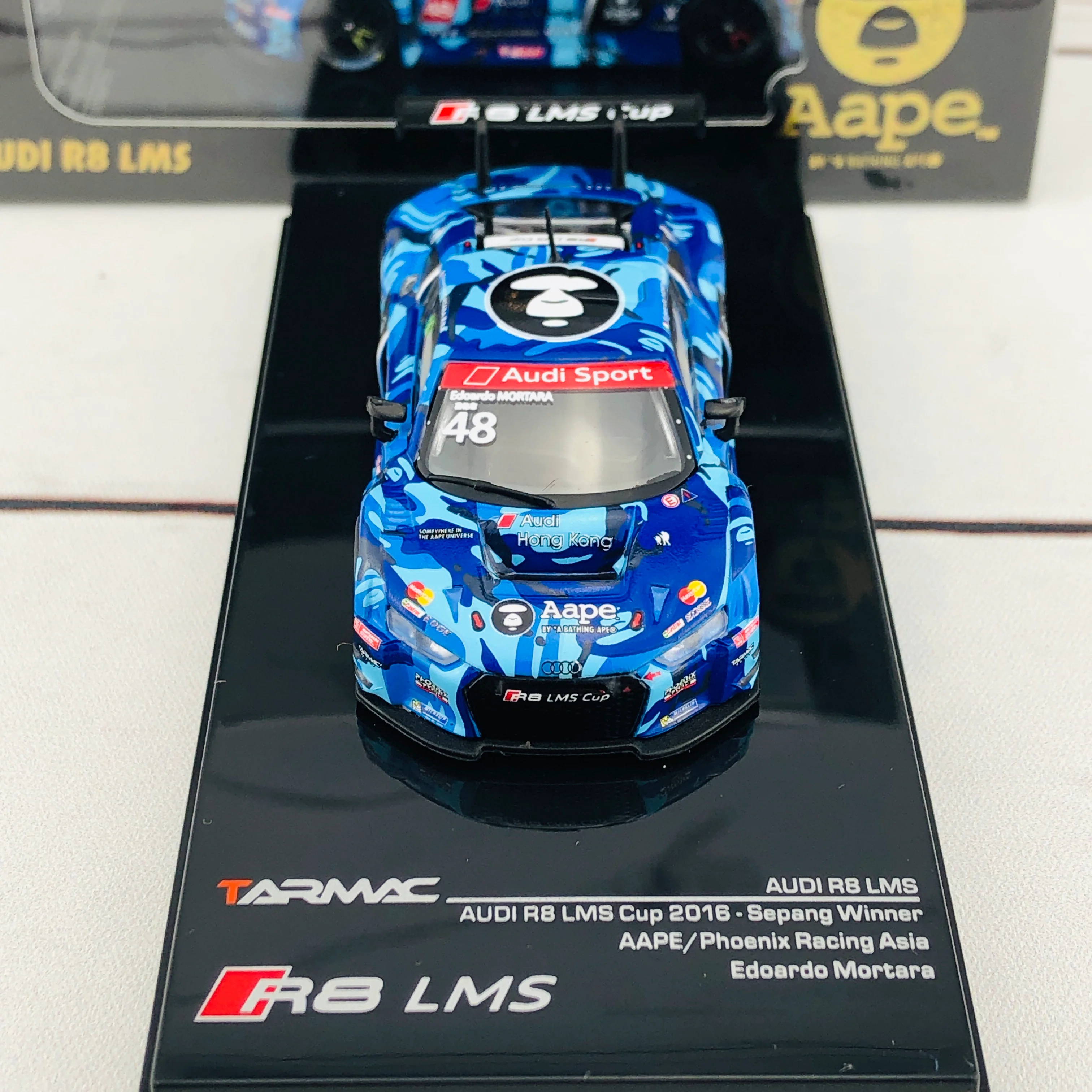 Tarmac Works 1/64 Audi R8 LMS - Audi R8 LMS Cup 2016 - Sepang Winner AAPE / Phoenix Racing Asia - Edoardo Mortara  T64-007-CUP16EM - Image 8