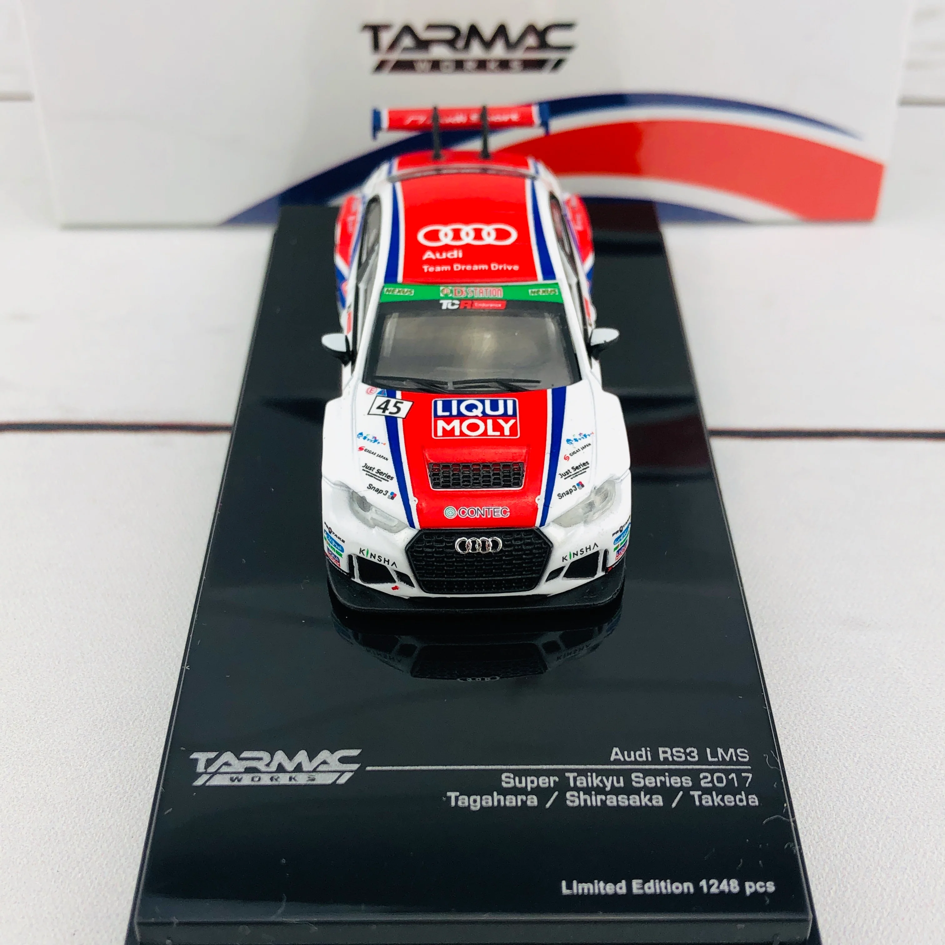 Tarmac Works 1/64 Audi RS3 LMS Super Taikyu Series 2017 Tagahara/Shirasaka/Takeda T64-013-17ST - Image 7