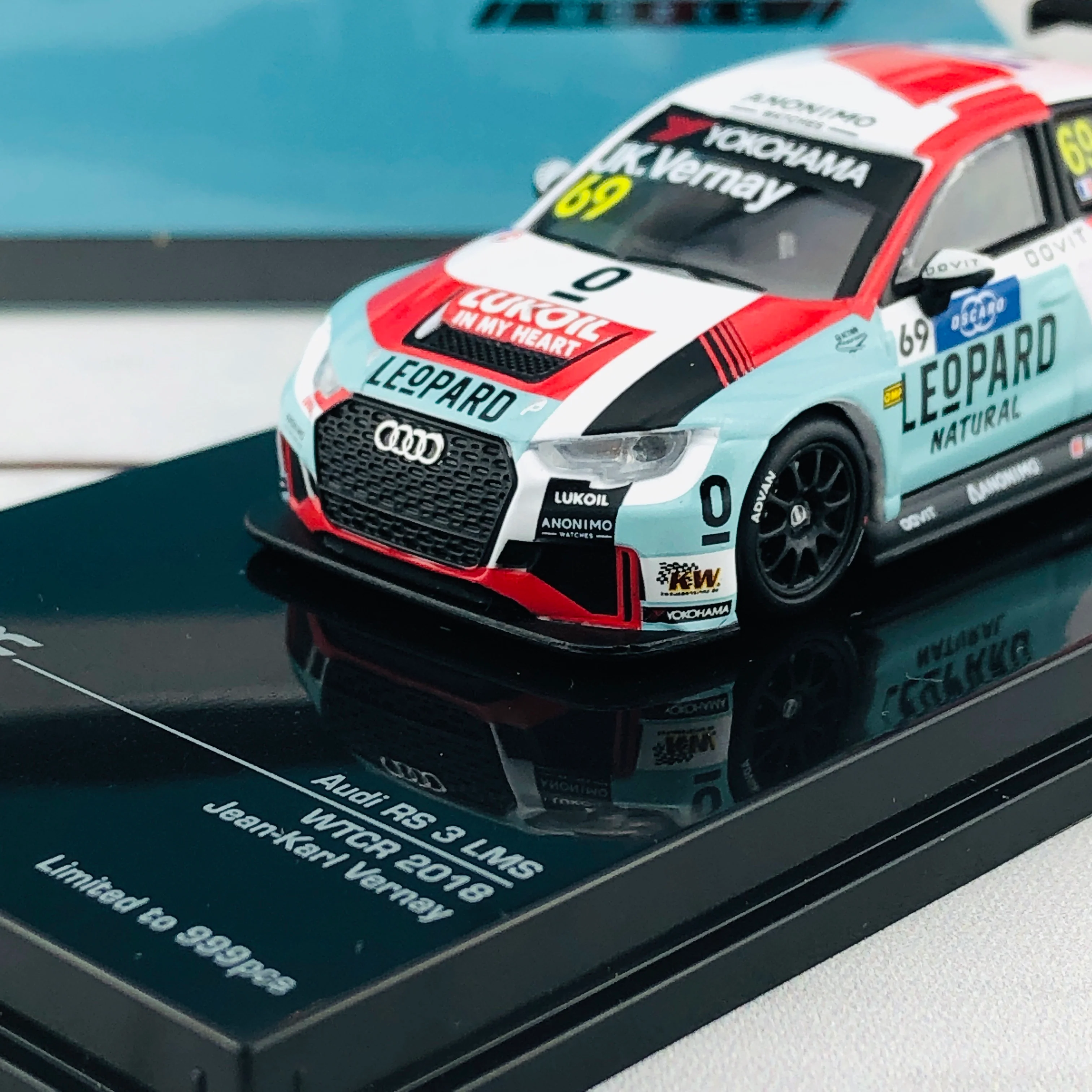 Tarmac Works 1/64 Audi RS3 LMS WTCR 2018 Jean-Karl Vernay Limited to 999pcs T64-013-18WTCR69 - Image 3