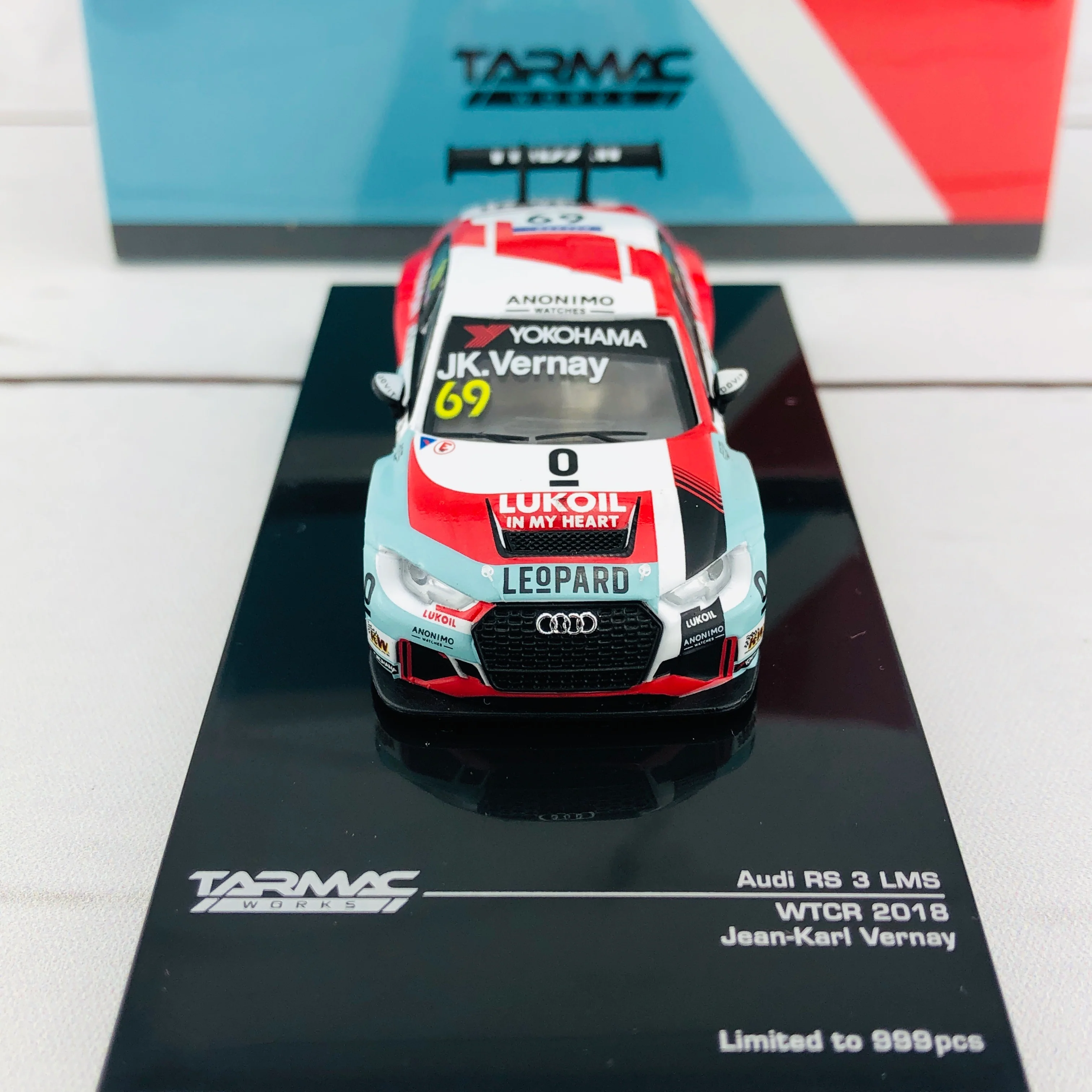 Tarmac Works 1/64 Audi RS3 LMS WTCR 2018 Jean-Karl Vernay Limited to 999pcs T64-013-18WTCR69 - Image 8