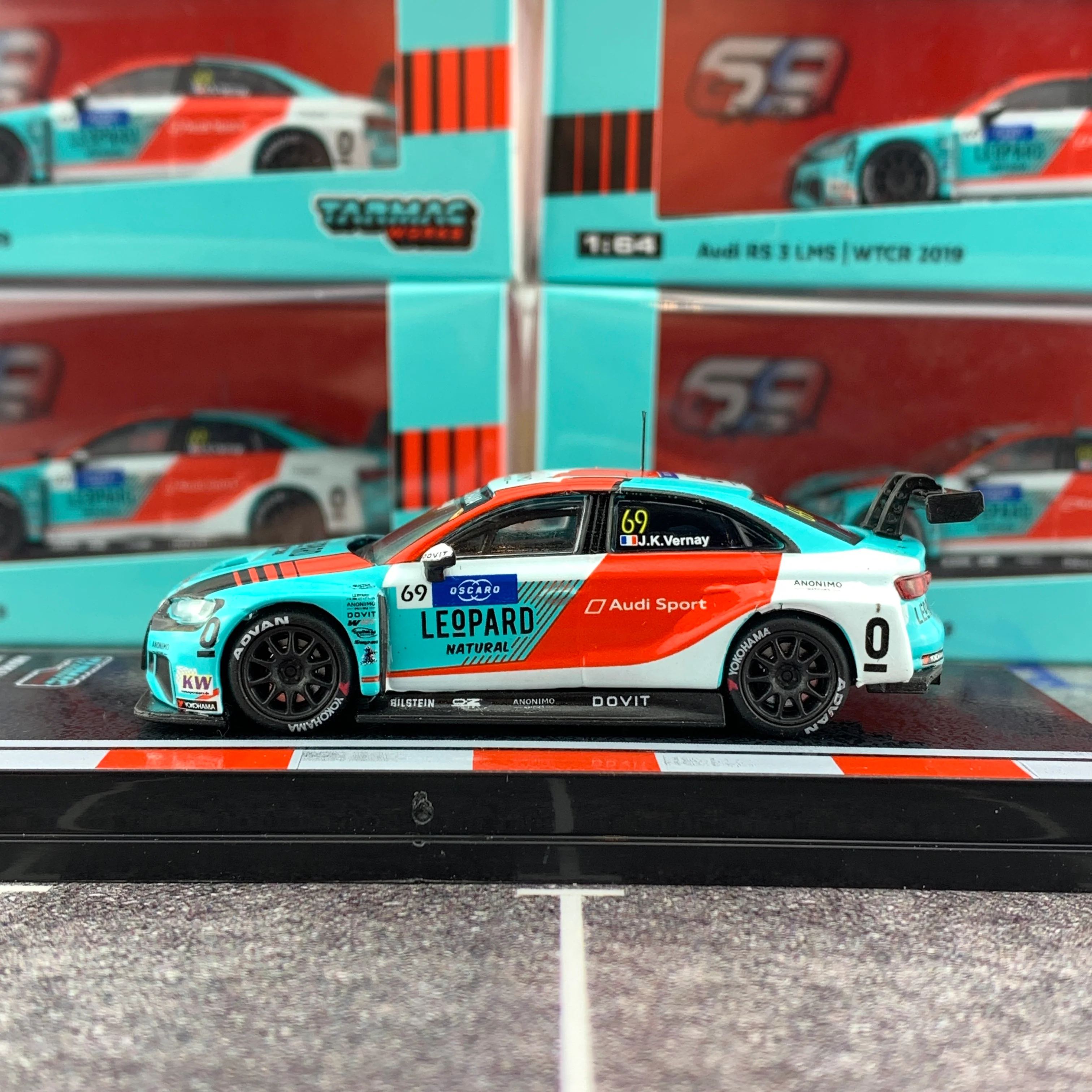 Tarmac Works 1/64 Audi RS3 LMS WTCR 2019 Jean-Karl Vernay T64-013-19WTCR69 - Image 2