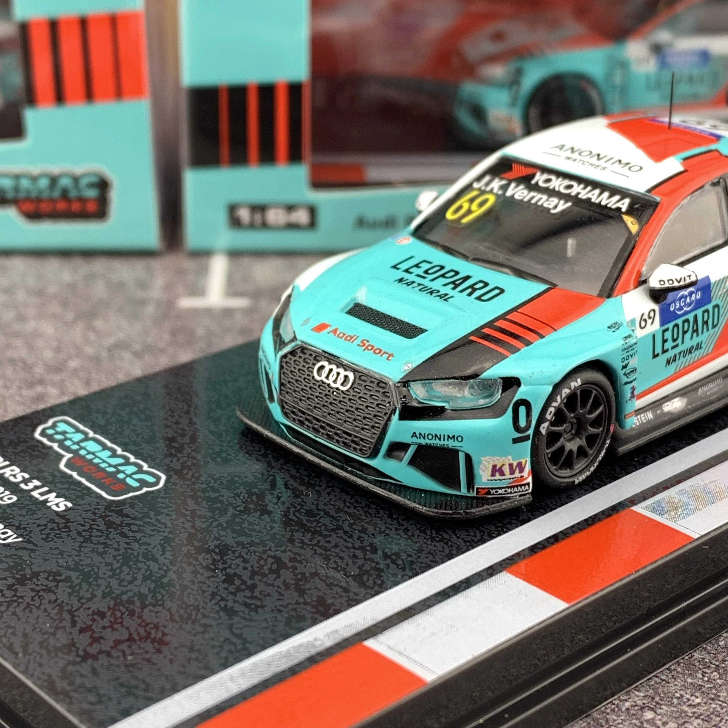 Tarmac Works 1/64 Audi RS3 LMS WTCR 2019 Jean-Karl Vernay T64-013-19WTCR69 - Image 3