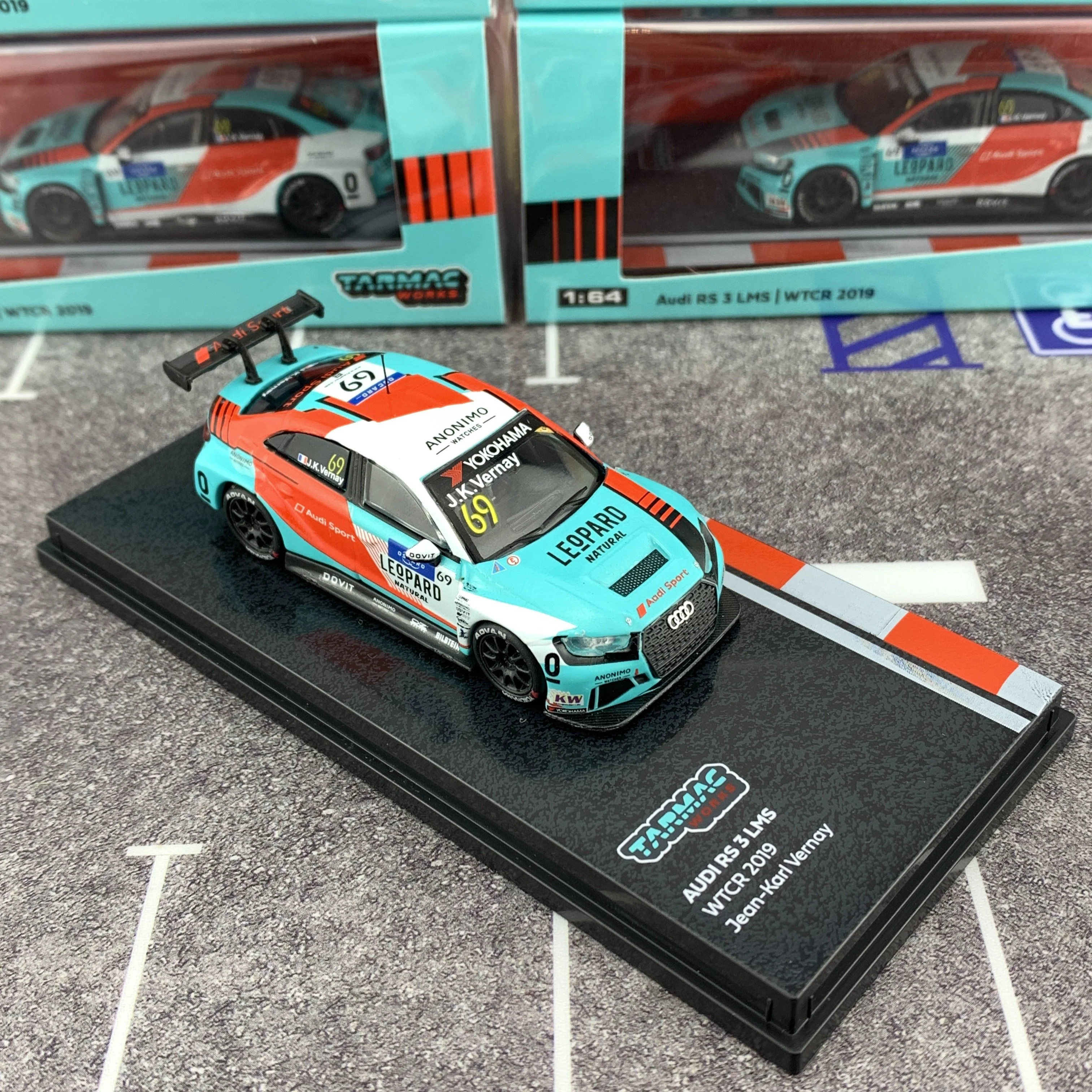 Tarmac Works 1/64 Audi RS3 LMS WTCR 2019 Jean-Karl Vernay T64-013-19WTCR69 - Image 6