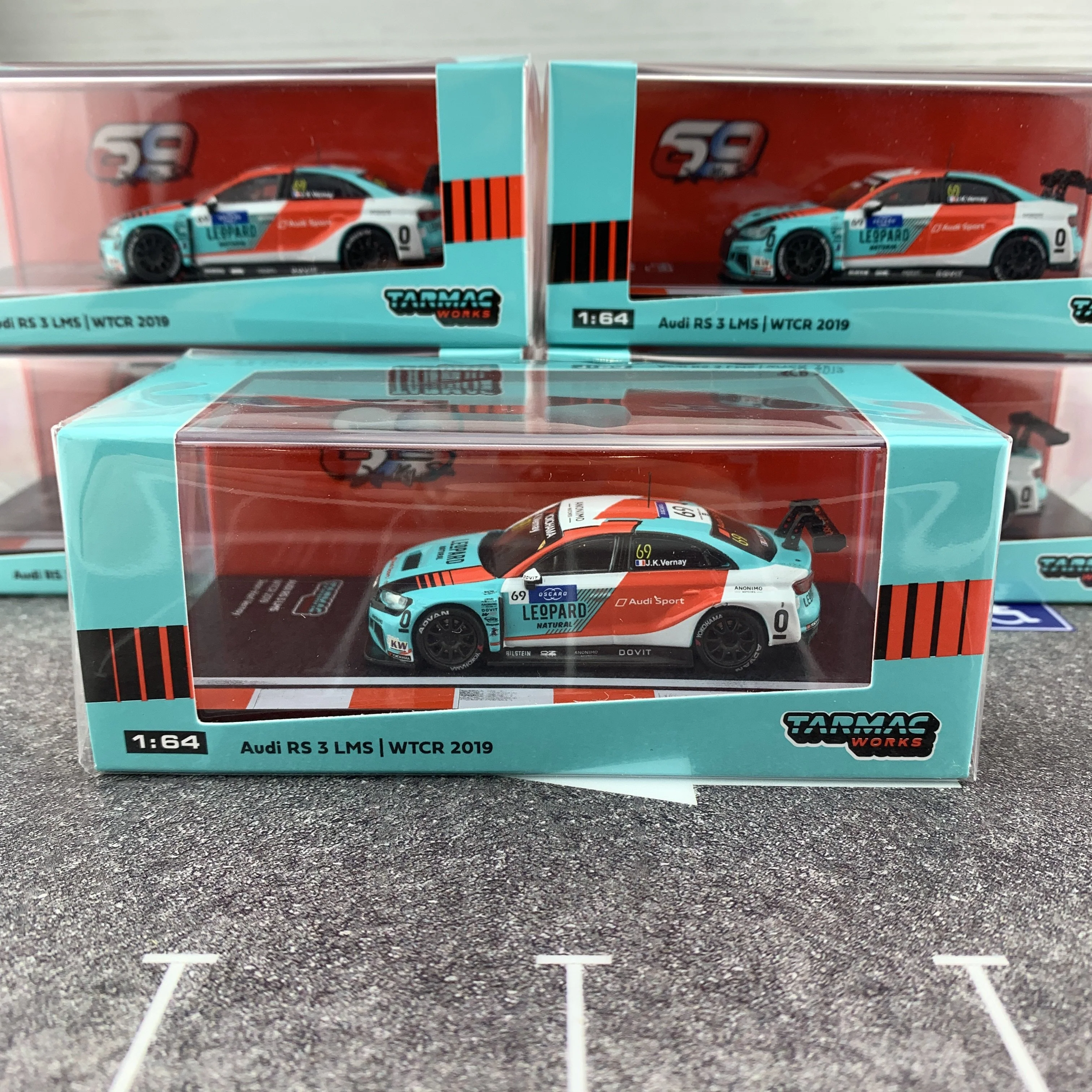 Tarmac Works 1/64 Audi RS3 LMS WTCR 2019 Jean-Karl Vernay T64-013-19WTCR69 - Image 7