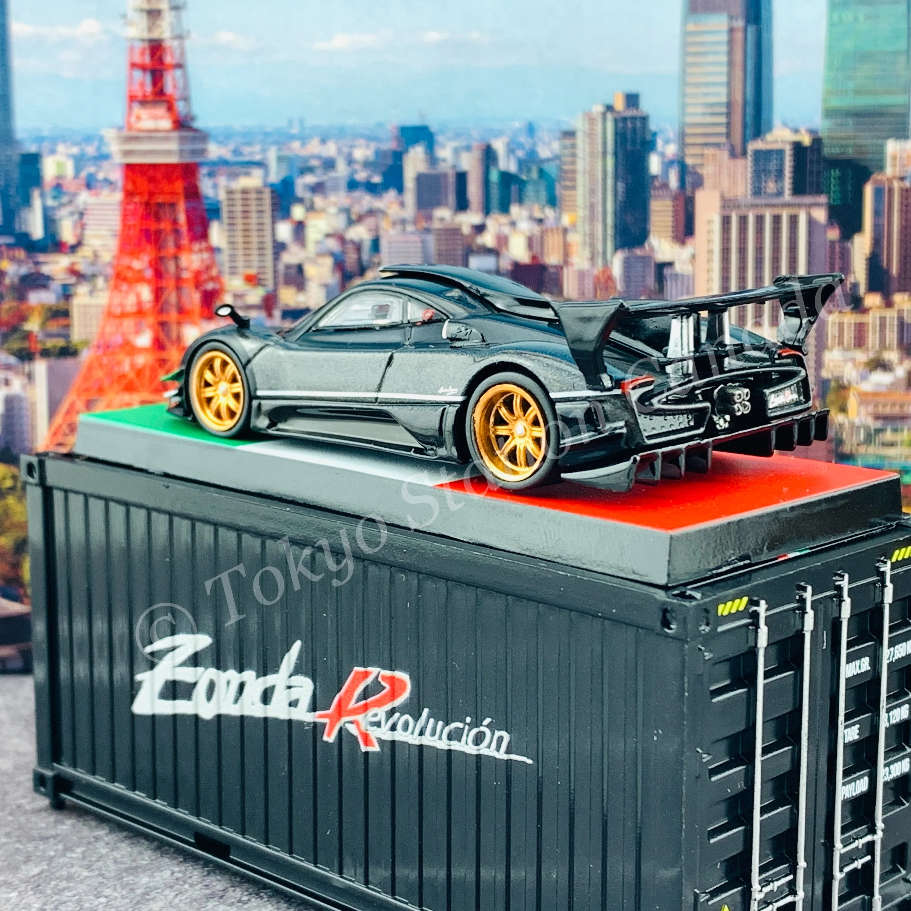 TARMAC WORKS 1/64 GLOBAL64 Pagani Zonda Revolucion Grigio Knockhill Taiwan Special Edition T64G-TL016-GY - Image 5