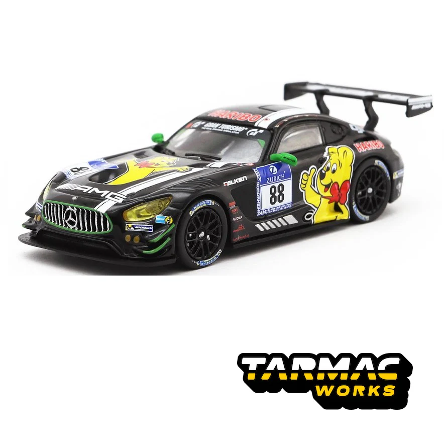 Tarmac Works 1/64 HOBBY64 Mercedes-AMG GT3 Nurburgring 24h 2016 #88 Haribo Racing T64-008-HRT16 - Image 2