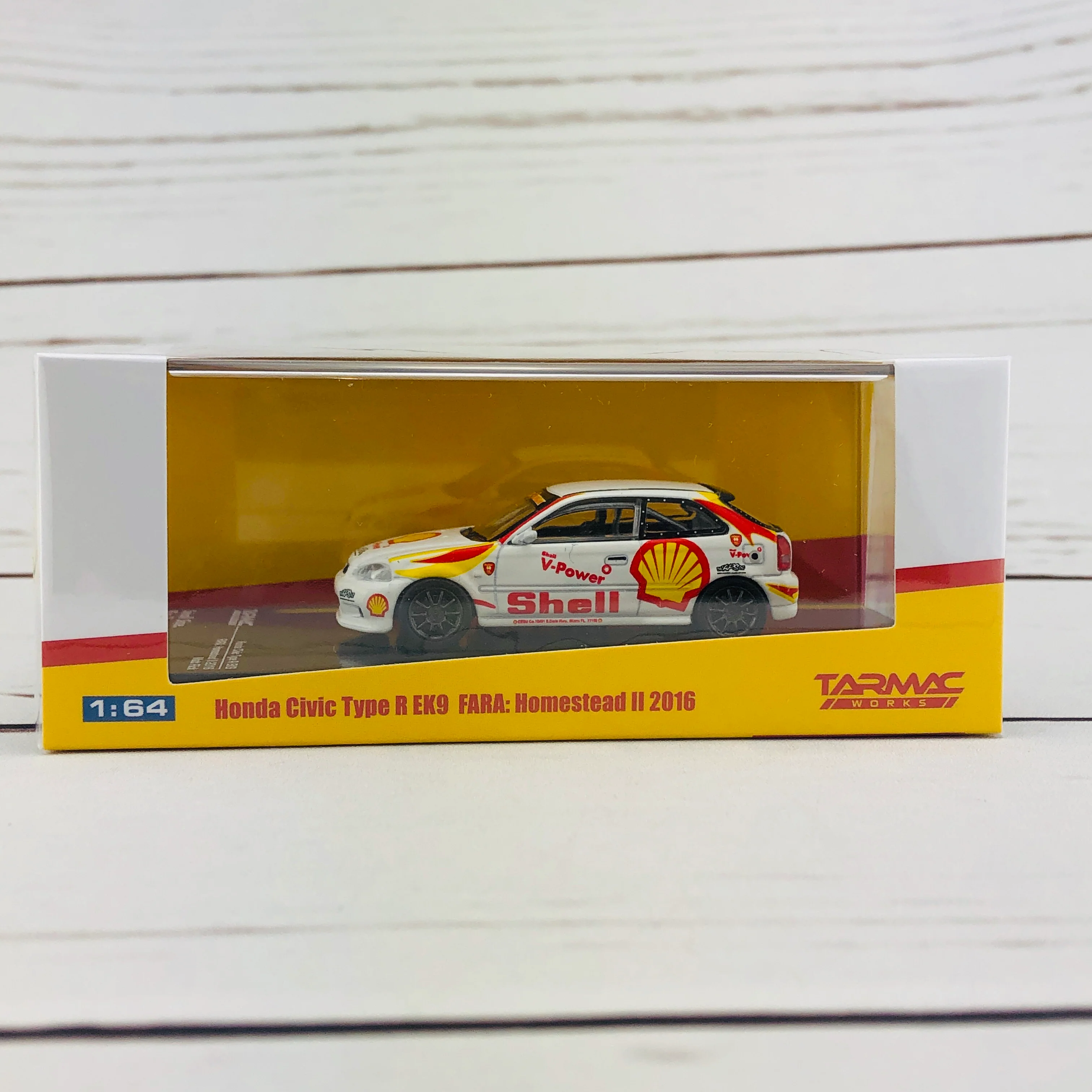 Tarmac Works 1/64 Honda Civic Type R EK9 FARA : Homestead II 2016 "SHELL" Singapore Exclusive Model - Image 2