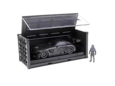 Tarmac Works 1/64 Mercedes-AMG GT3 4A Like Black No. 3 (Black) with Container and Figure (Limited to 500pcs produced) T64-008-4A3B - Image 3