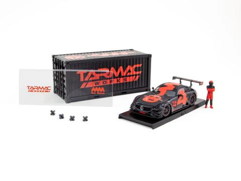 Tarmac Works 1/64 Mercedes-AMG GT3 4A Like Black No. 4 (Red) with Container Limited to 500pcs produced T64-008-4A4R - Image 6