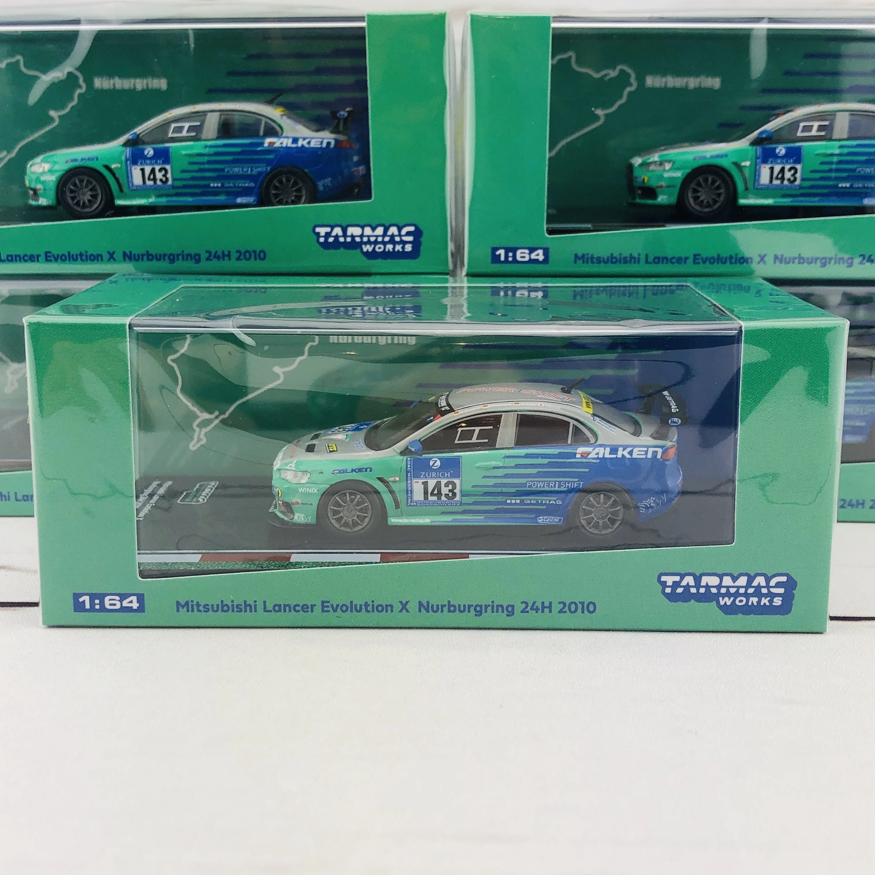 Tarmac Works 1/64 Mitsubishi Lancer Evolution X Nurburgring 24H 2010 T64-004-NUR - Image 7