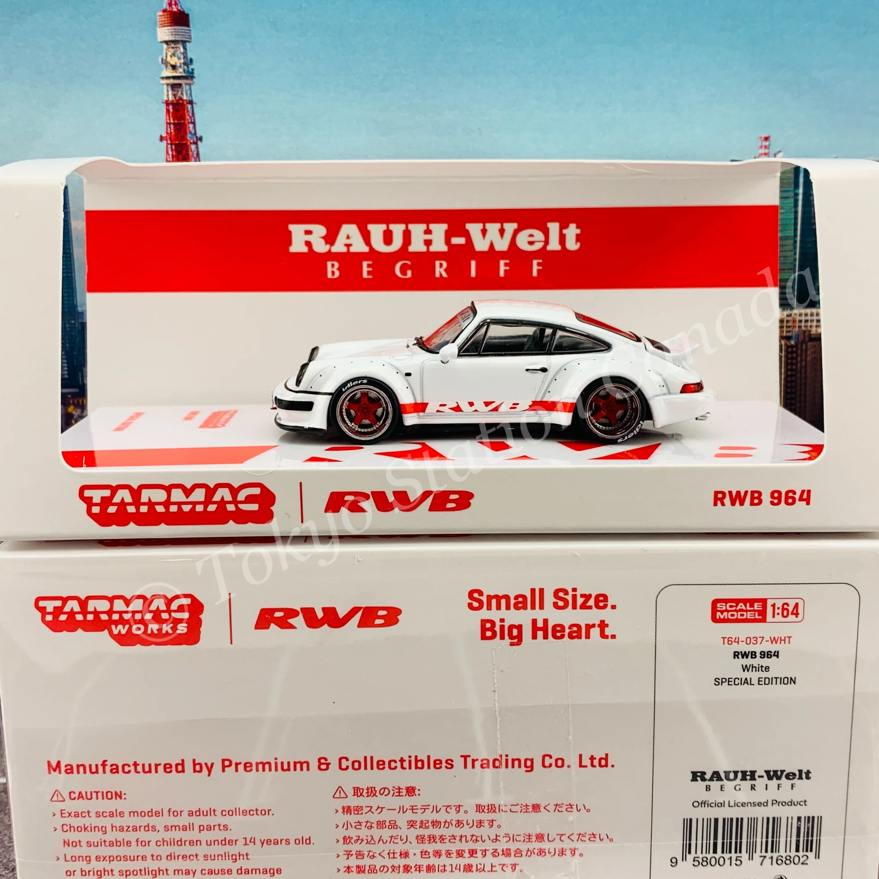 Tarmac Works 1/64 RWB 964 White with Red Stripe "2021 Tokyo Auto Salon Special" T64-037-WHT - Image 3
