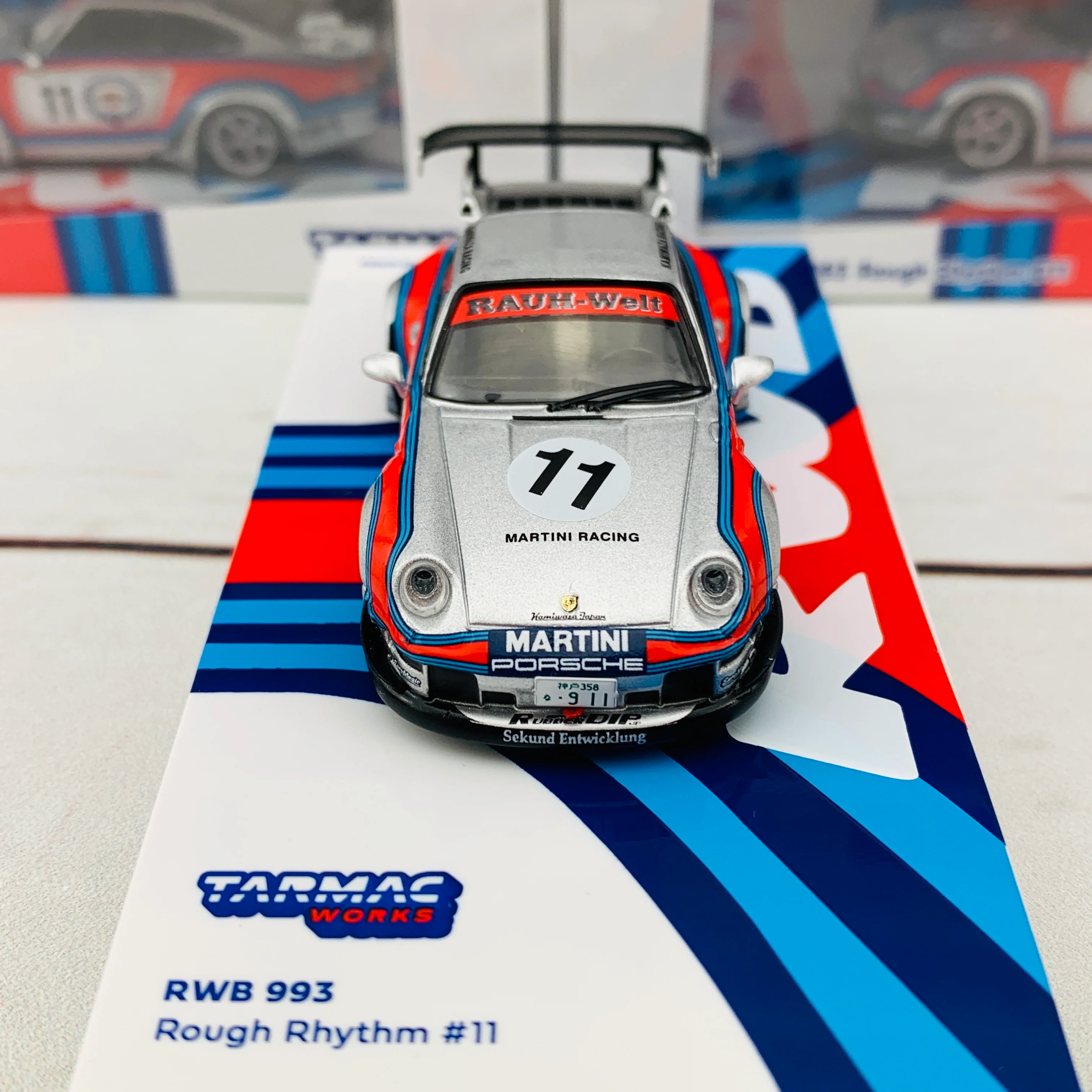 Tarmac Works 1/64 RWB 993 Rough Rhythm MARTINI #11 T64-017-MA - Image 3