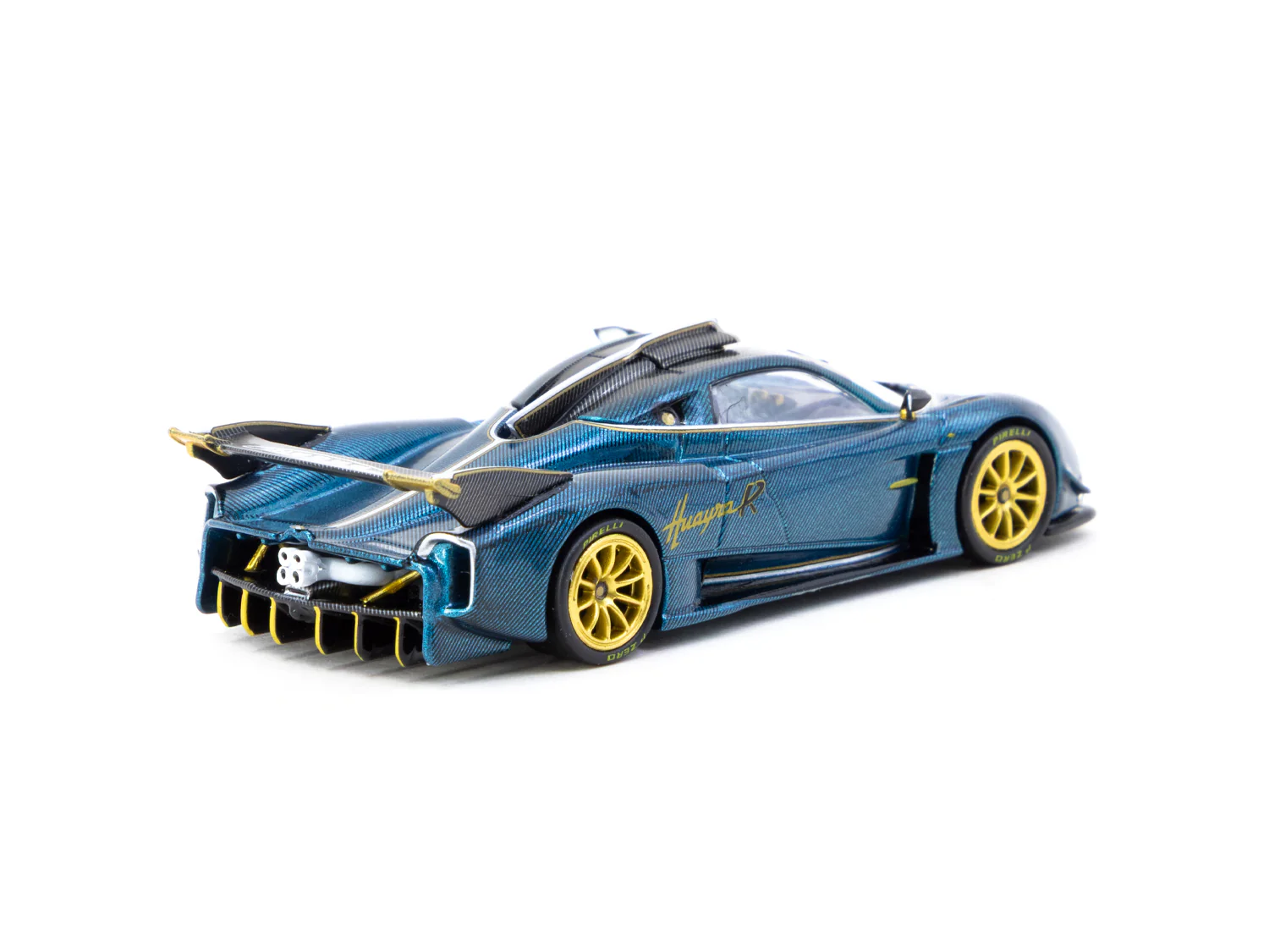TARMAC WORKS GLOBAL64 1/64 Pagani Huayra R Turquoise Carbon Fiber (Exclusive Model at Exotics on Broadway car show in USA) T64G-TL035-TCF - Image 3