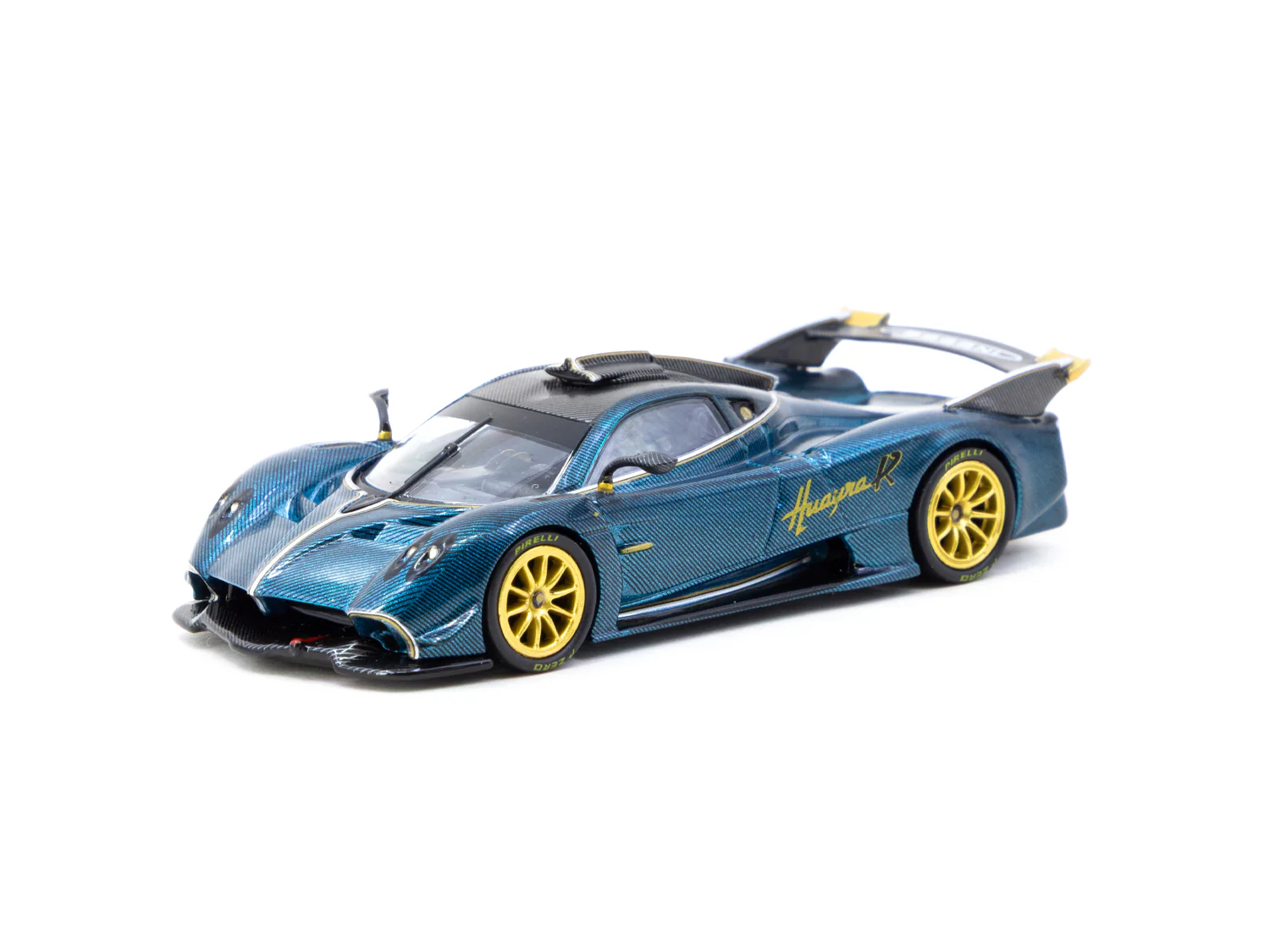 TARMAC WORKS GLOBAL64 1/64 Pagani Huayra R Turquoise Carbon Fiber (Exclusive Model at Exotics on Broadway car show in USA) T64G-TL035-TCF - Image 4