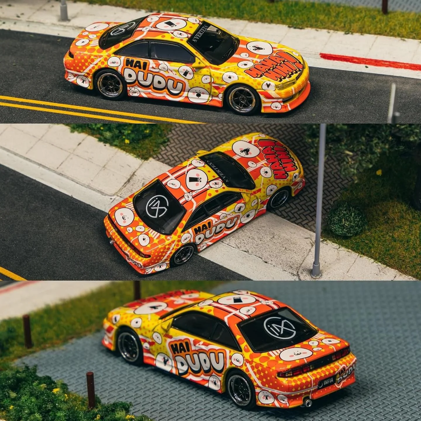 TARMAC WORKS GLOBAL64 1/64 VERTEX Nissan Silvia S14 Hai Dudu IDE 2024 Special Edition T64G-018-DUDU - Image 2