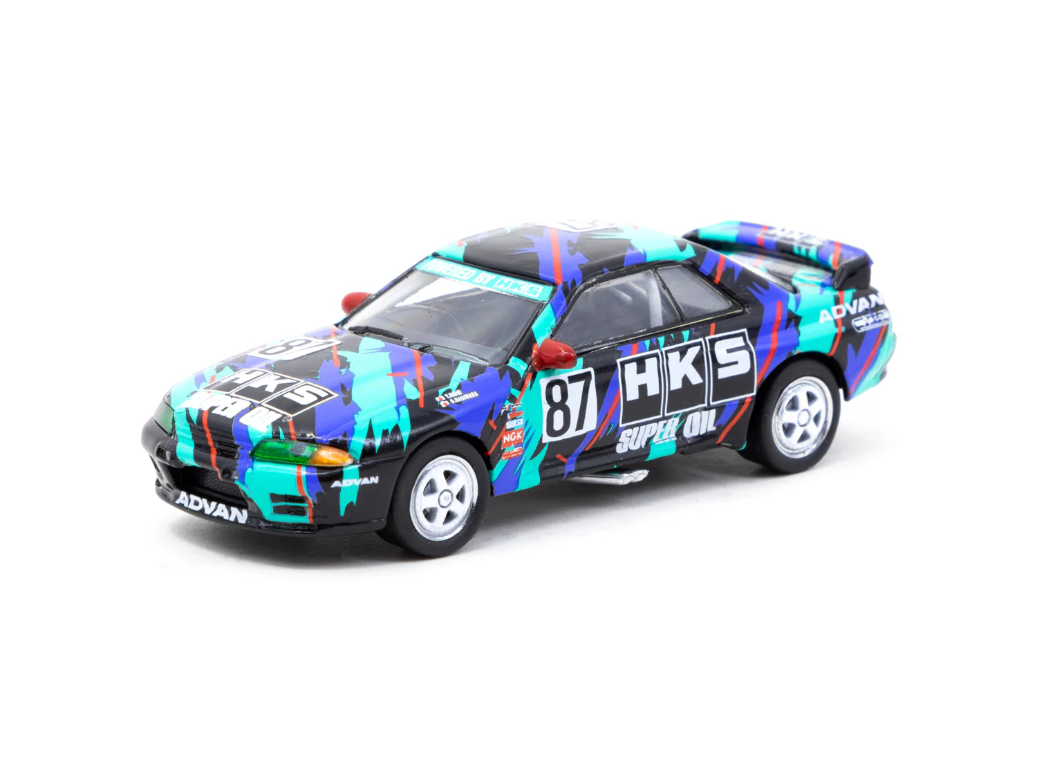 TARMAC WORKS x KYOSHO 1/64 Nissan Skyline GT-R R32 HKS *With metal oil can* (Limited to 1500 pcs) T64K-001-HKS - Image 4