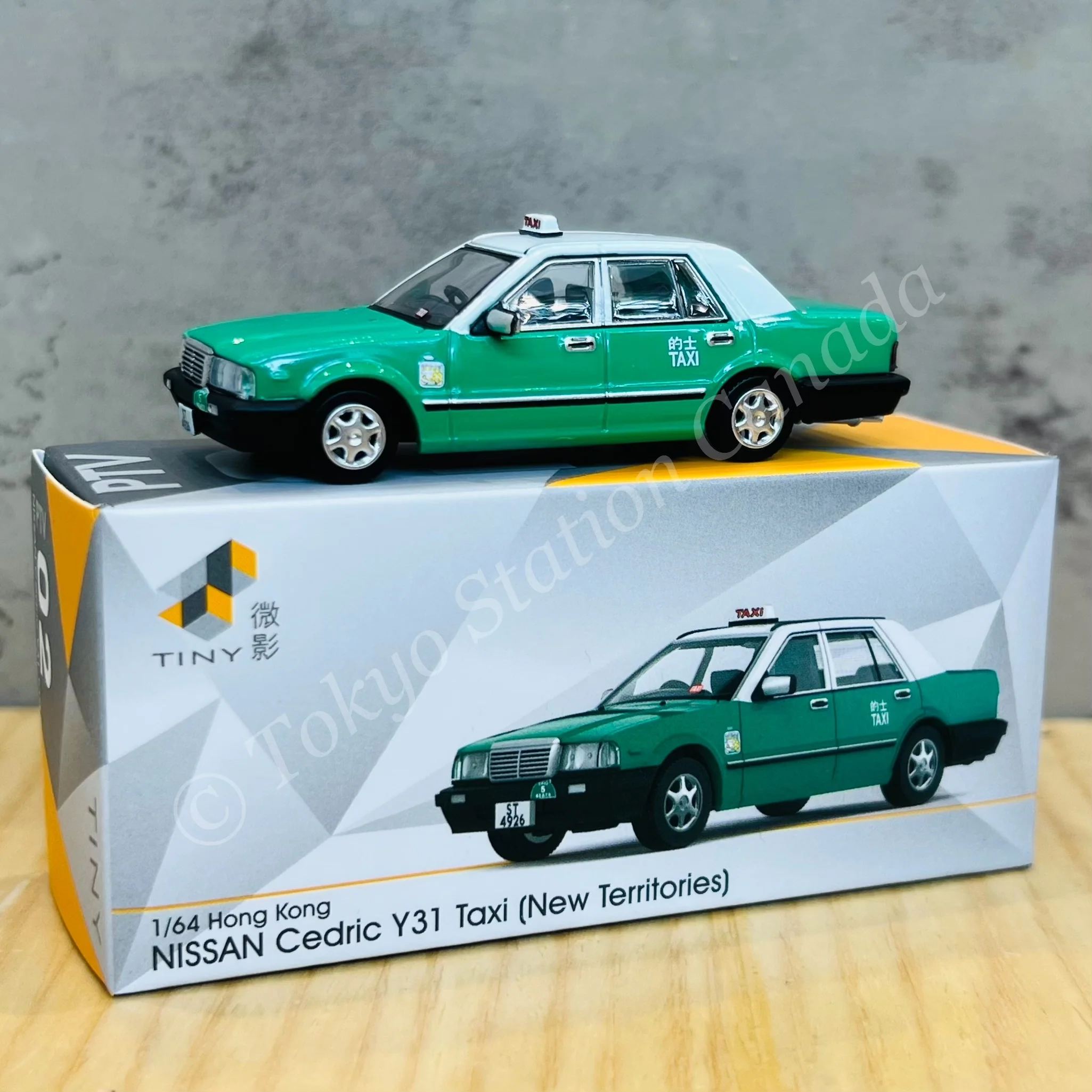 TINY 微影 1/64 Tiny City PTV02 Nissan Cedric Y31 Hong Kong Taxi (New Territories) ATC66140