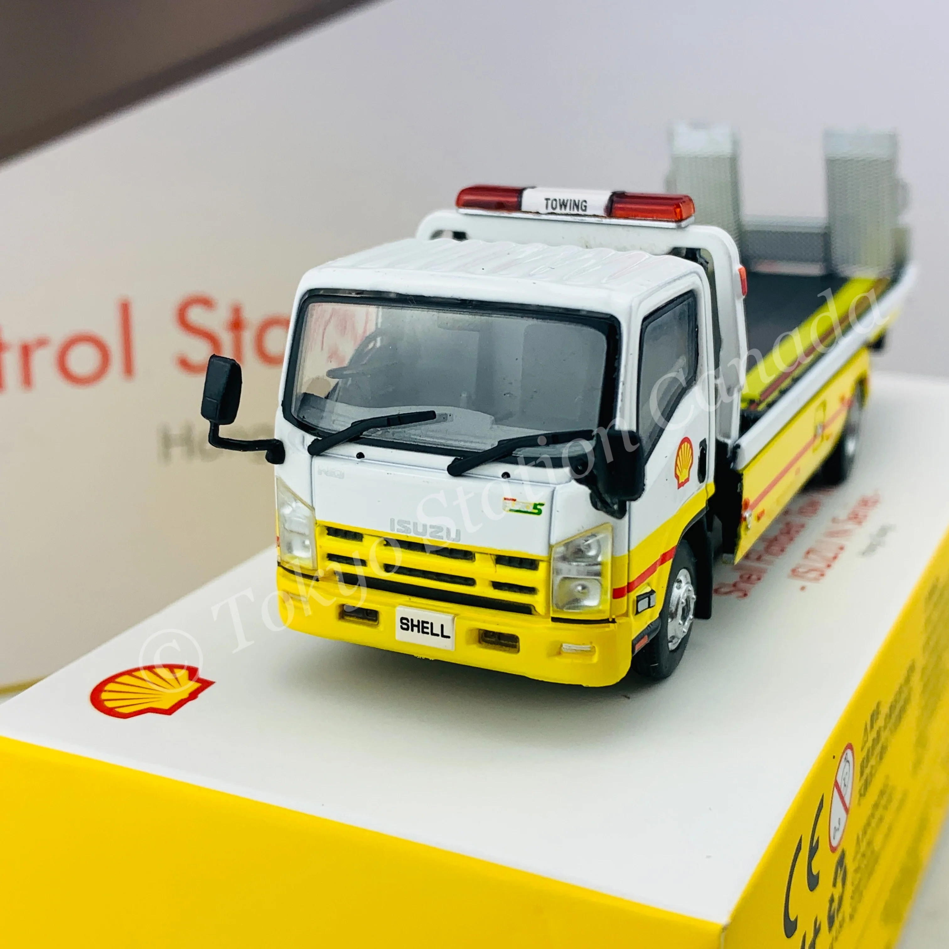 Tiny 微影 Hong Kong Shell Flatbed Tow Truck ISUZU N Series ATC64960 - Image 3