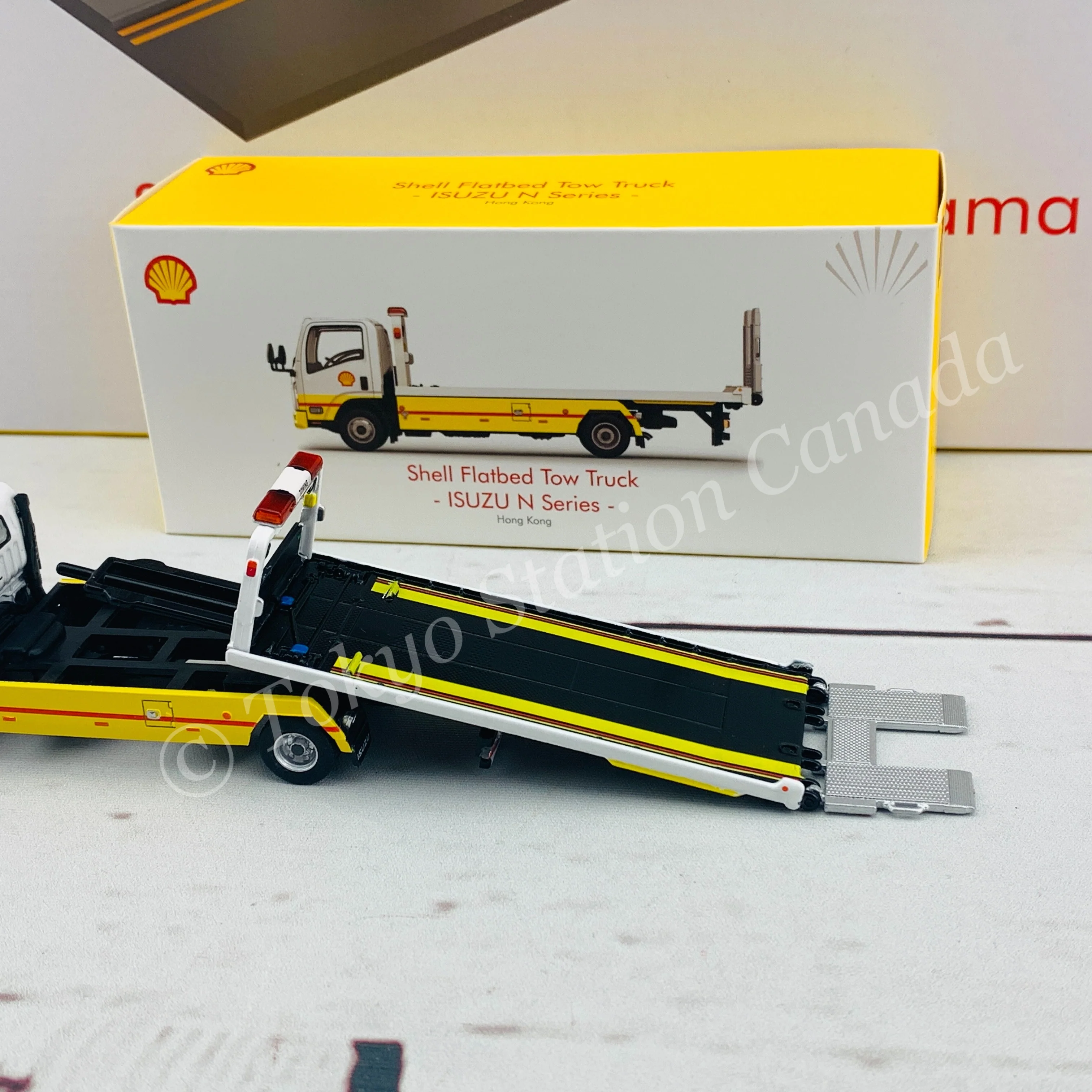 Tiny 微影 Hong Kong Shell Flatbed Tow Truck ISUZU N Series ATC64960 - Image 6