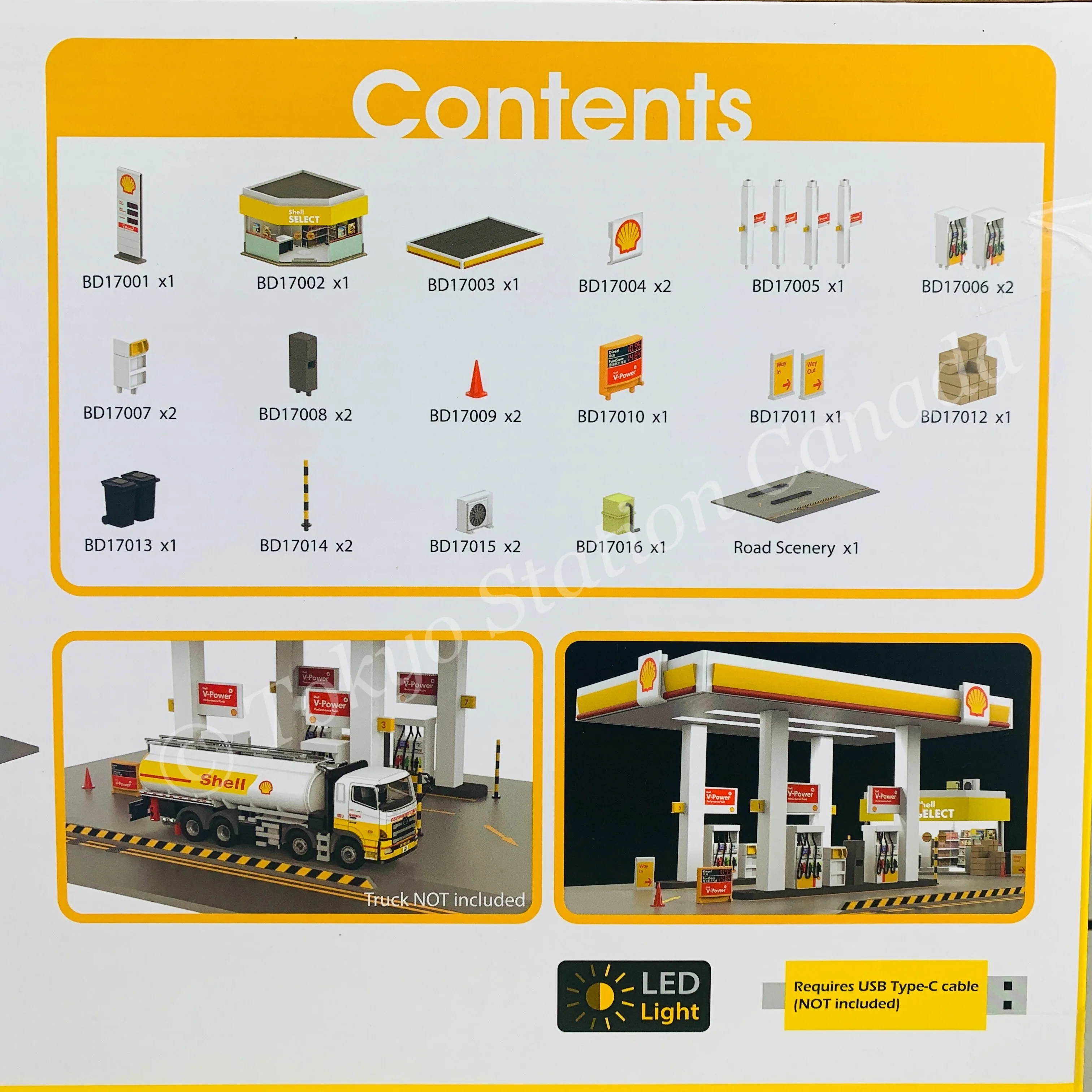Tiny 微影 Hong Kong Shell Petrol Station Diorama with LED Light Bd17 - Image 3