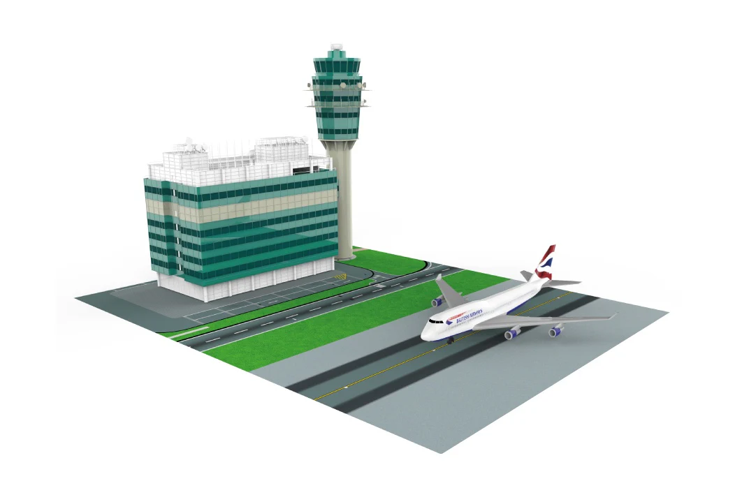 TINY 微影 Ps5 Hong Kong Airport ATC Tower Diorama Playset with Airplane ATC001 - Image 6