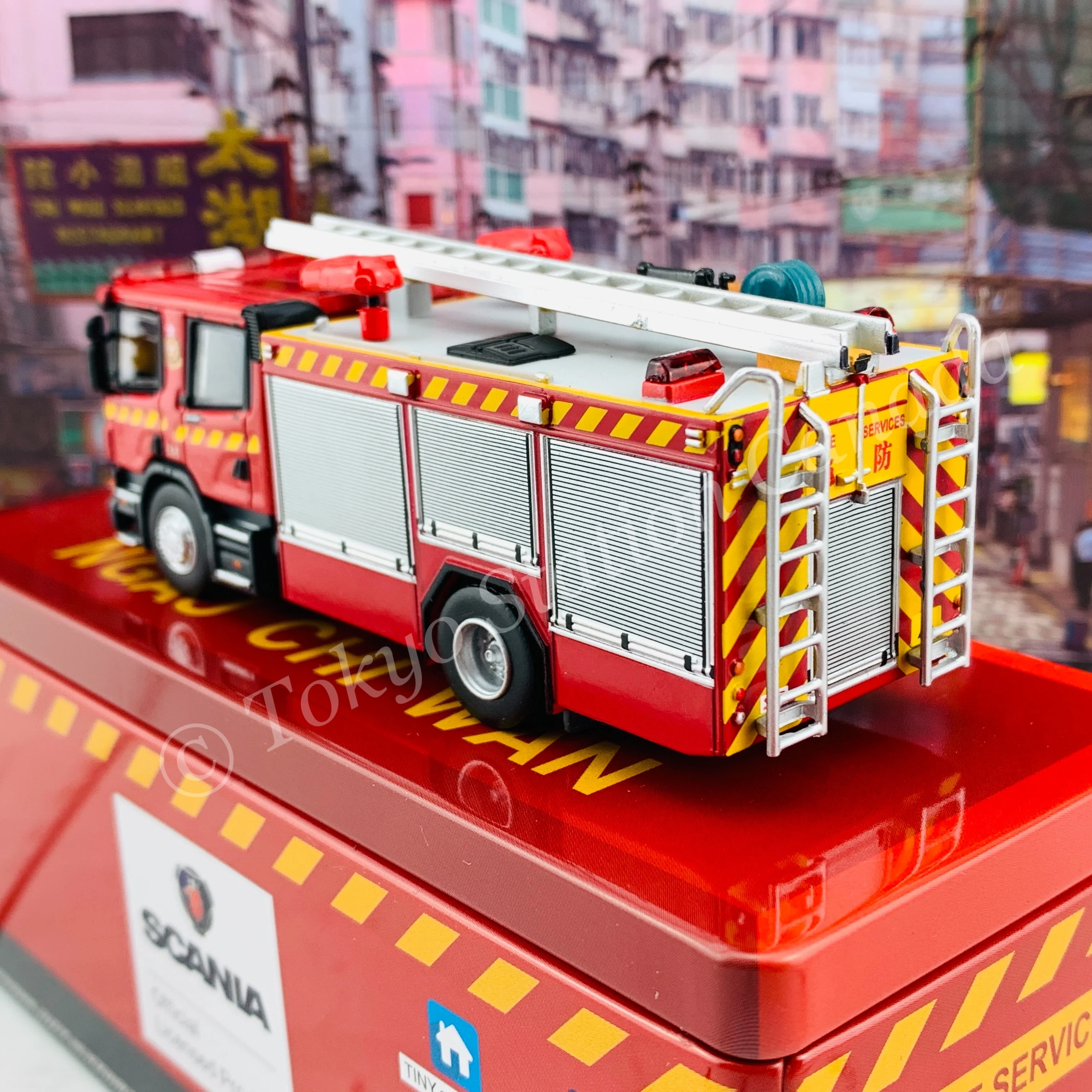 TINY 微影 SCANIA Major Pump (F410) Hong Kong FSD NGAU CHI WAN Limited Edition 牛池灣 消防處泵車(神之車) [展會限定] ATC65111 - Image 5