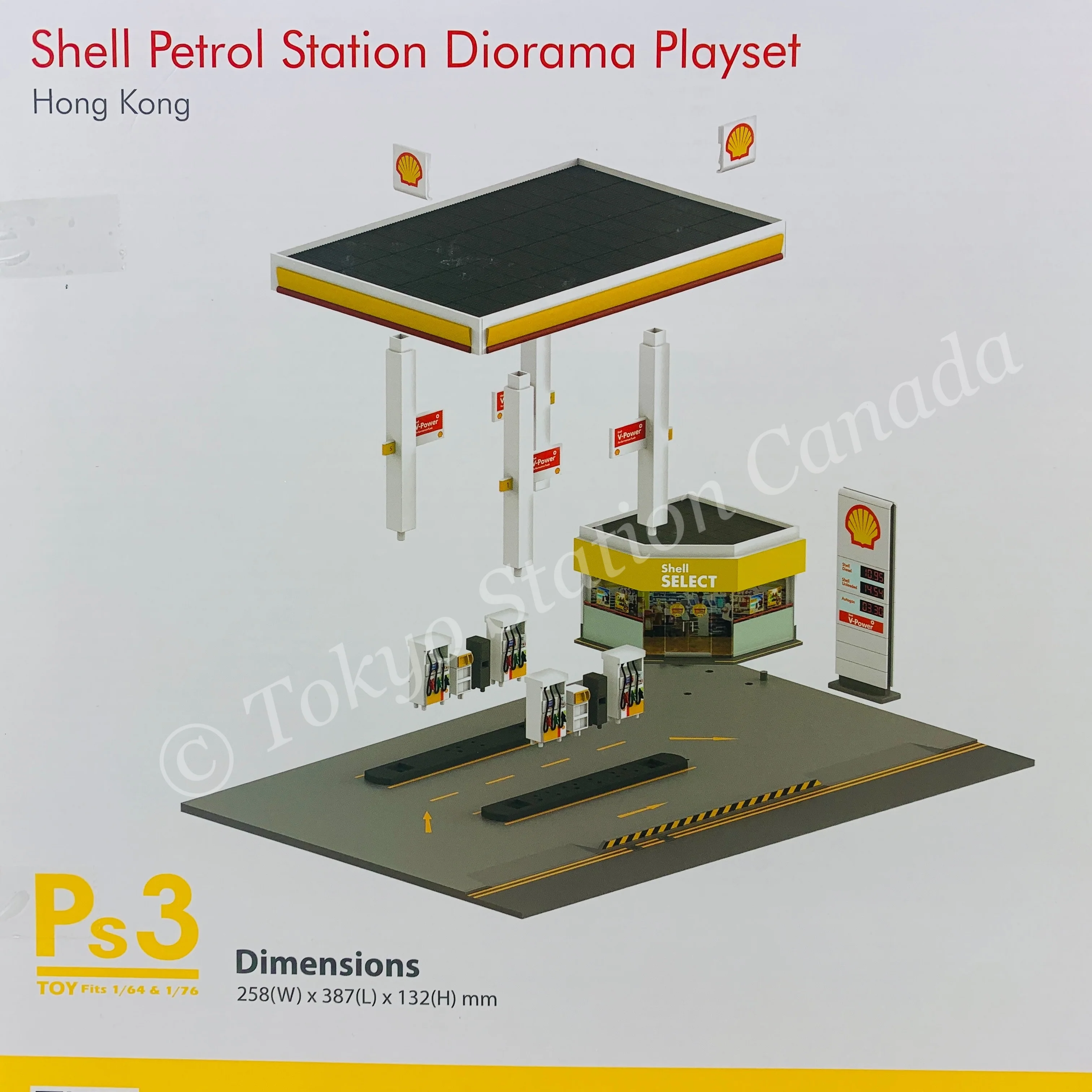 Tiny 微影 Hong Kong Shell Petrol Station Diorama Playset with Shell Figure Set Ps3 - Image 2