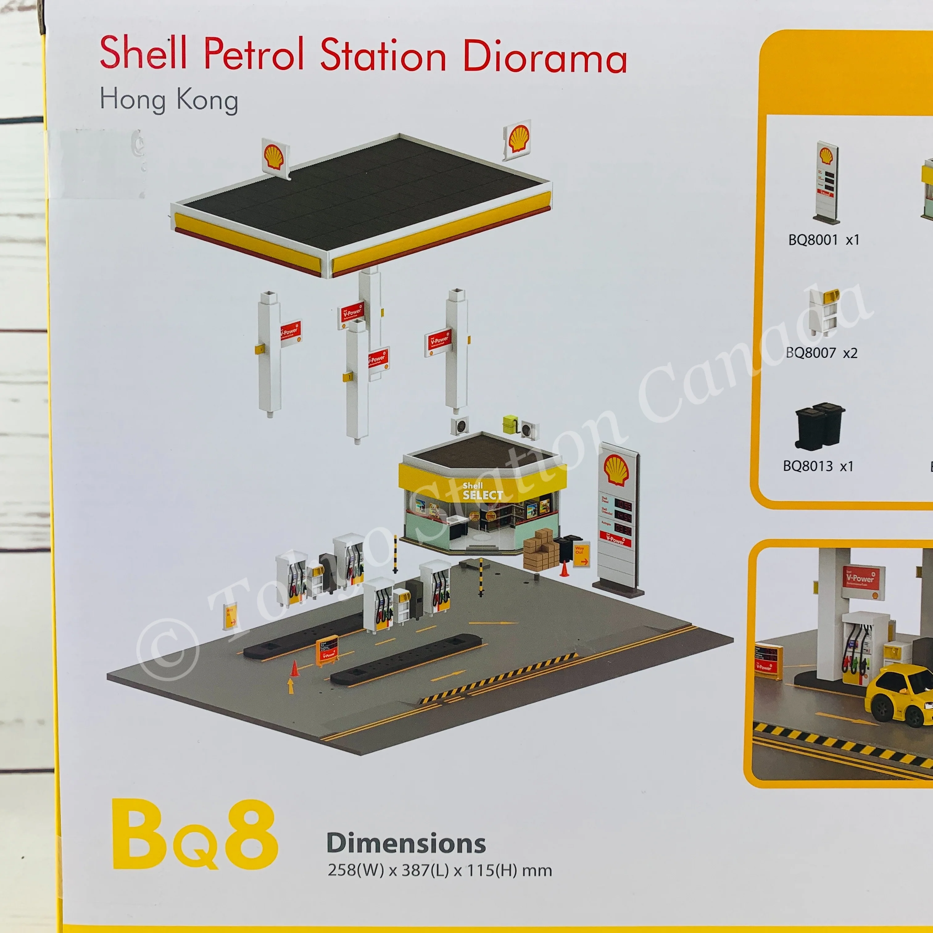 TinyQ Hong Kong Shell Petrol Station Diorama with LED Light BQ8 - Image 2