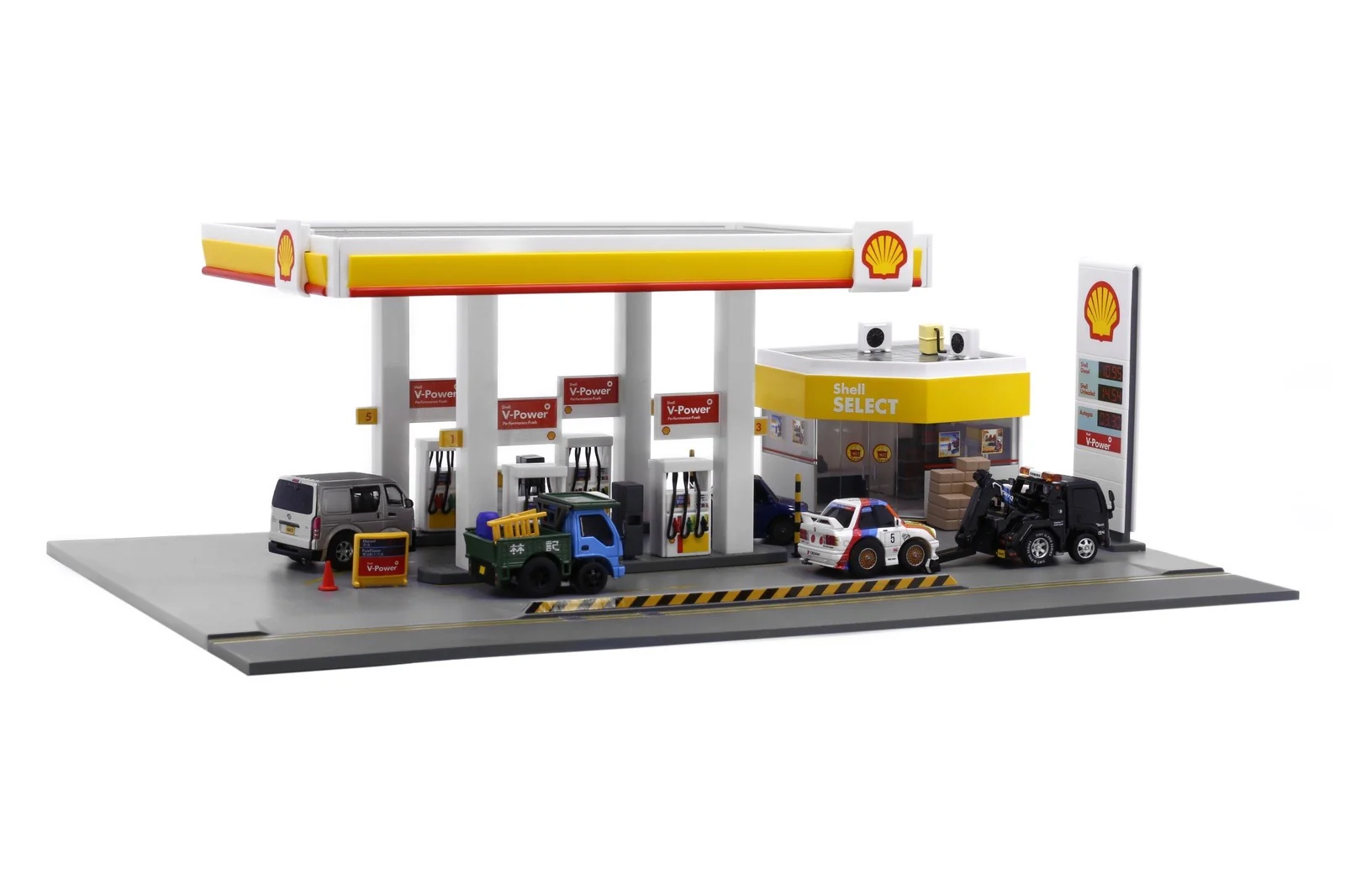 TinyQ Hong Kong Shell Petrol Station Diorama with LED Light BQ8 - Image 7