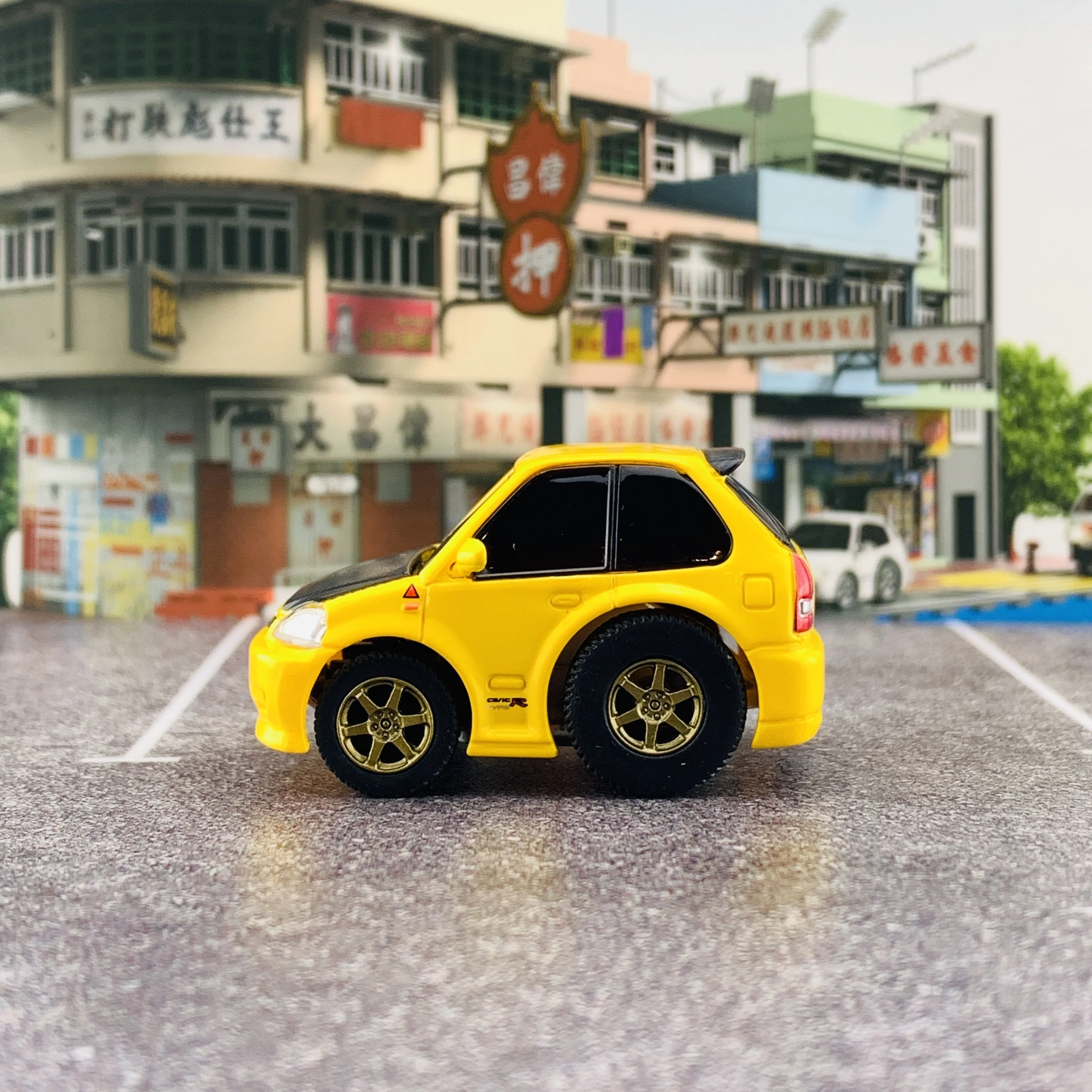 TINYQ Pro-Series 02 - Civic EK9 (Yellow with Carbon Bonnet) TinyQ-02-S2 - Image 2