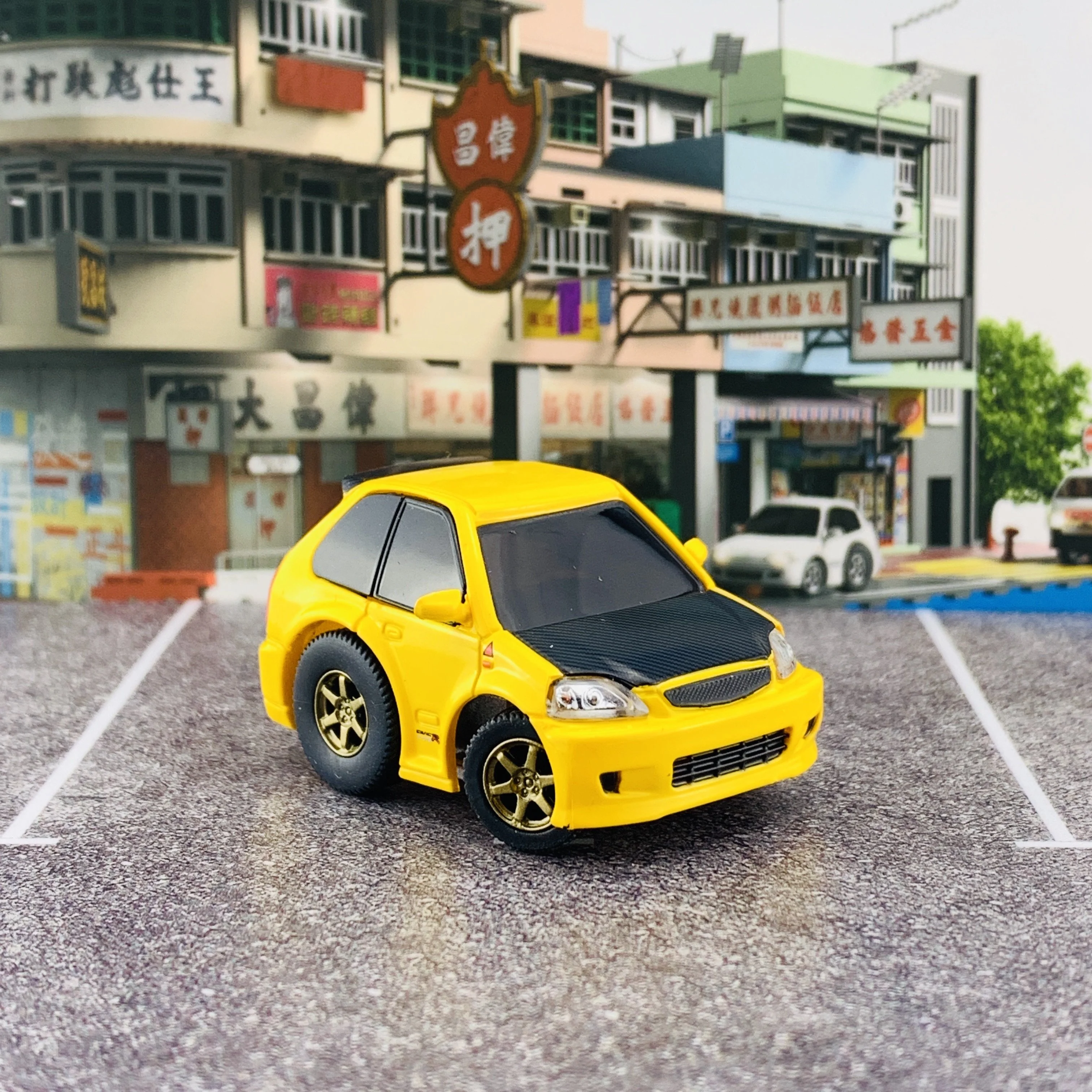 TINYQ Pro-Series 02 - Civic EK9 (Yellow with Carbon Bonnet) TinyQ-02-S2 - Image 4
