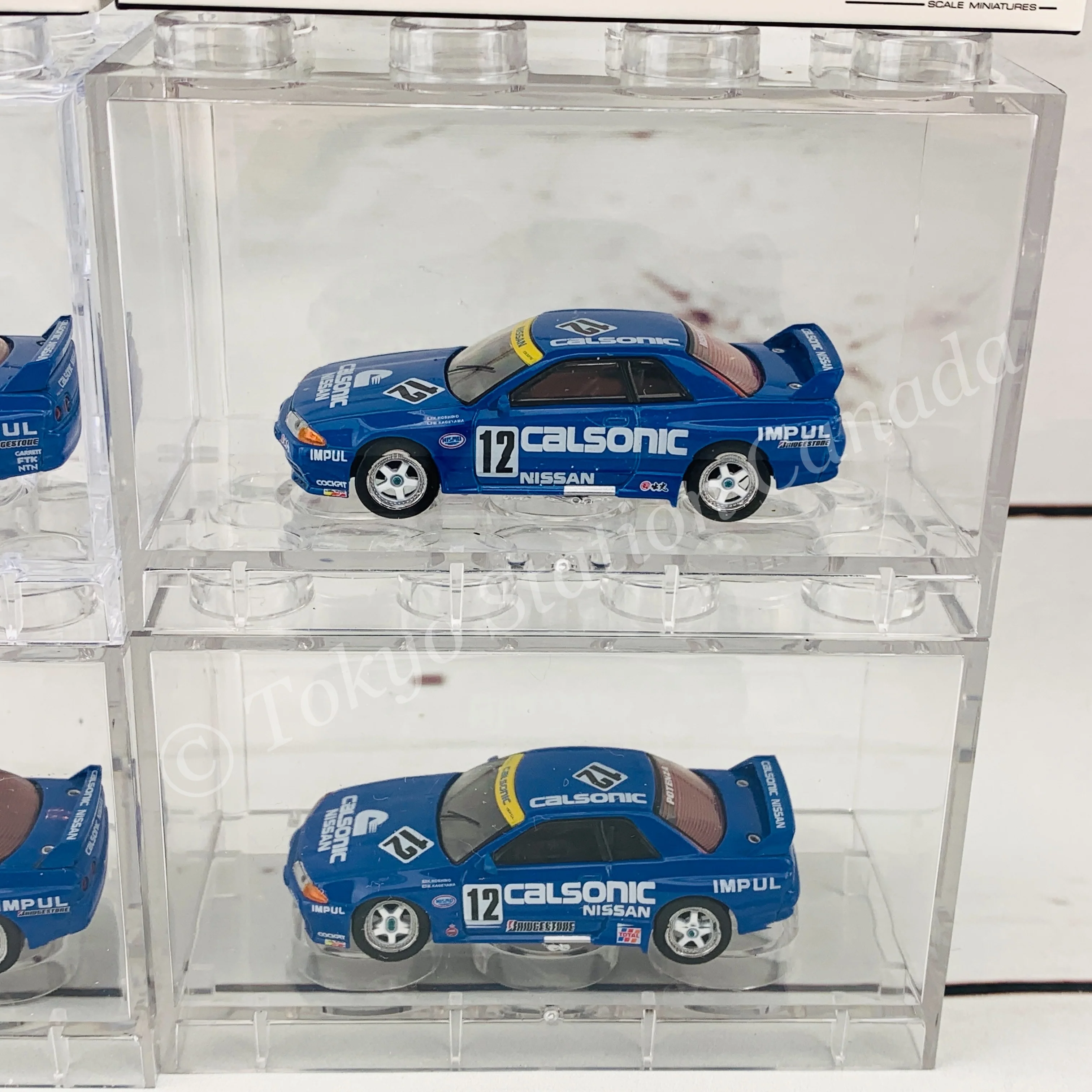 Tokyo Station Exclusive Package MINI GT 1/64 Nissan Skyline GTR R32 Gr. A Calsonic Japan Touringcar Championship Set including 4 x  TINY T-Brick10 Stackable Display - Image 7