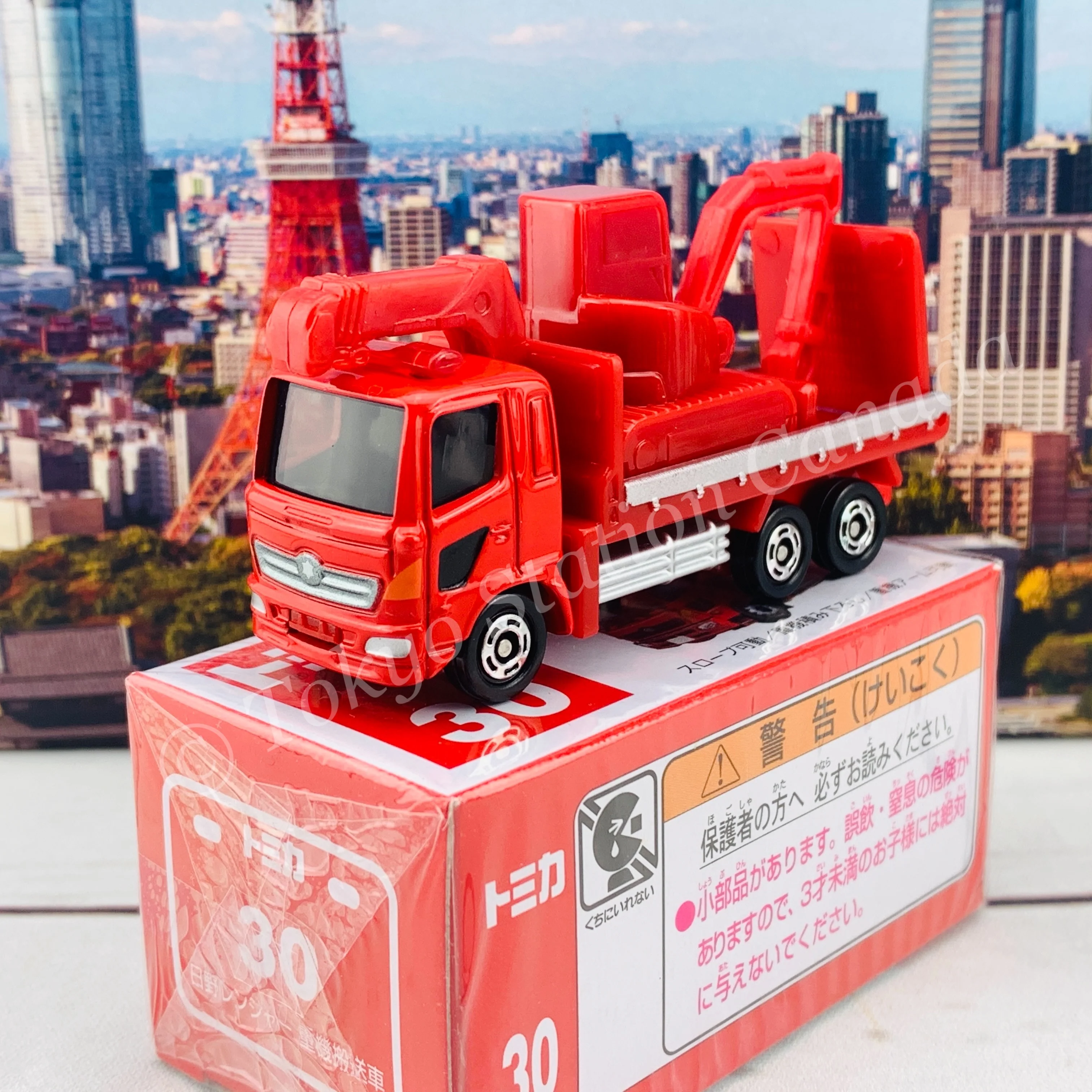 TOMICA 30 Hino Ranger Heavy Construction Machinery Transporter - Image 5