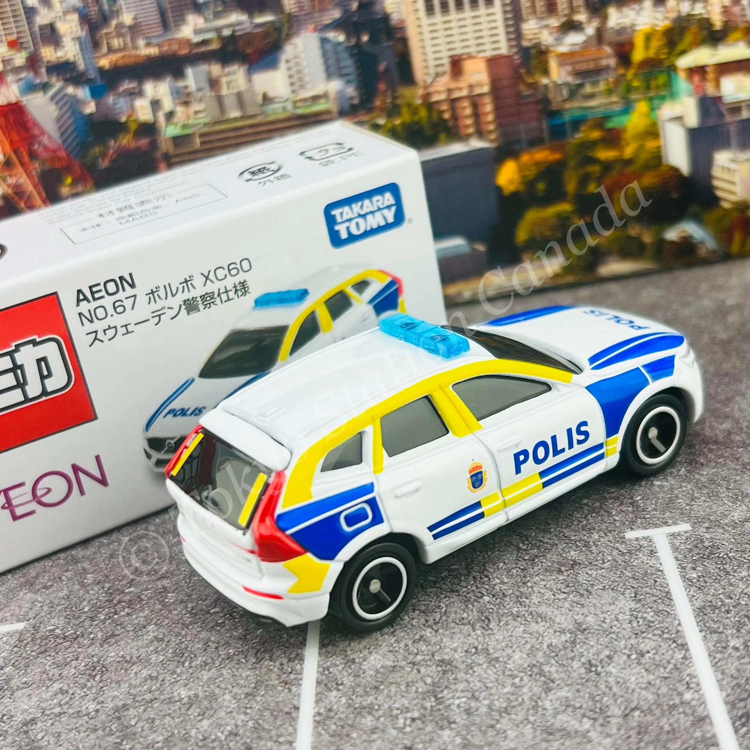 TOMICA AEON No.67 Volvo XC60 Swedish Police Car - Image 2