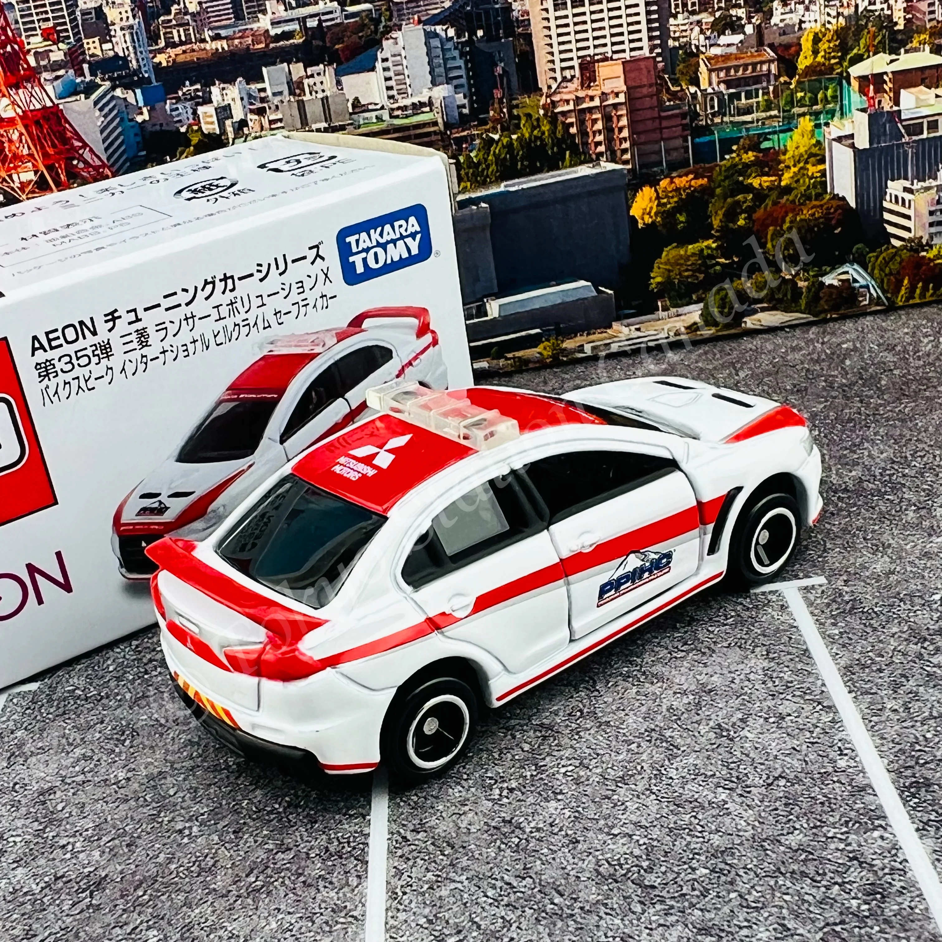 TOMICA AEON Vol.35 Mitsubishi Lancer Evolution EVO X PPIHC Safety Car - Image 2