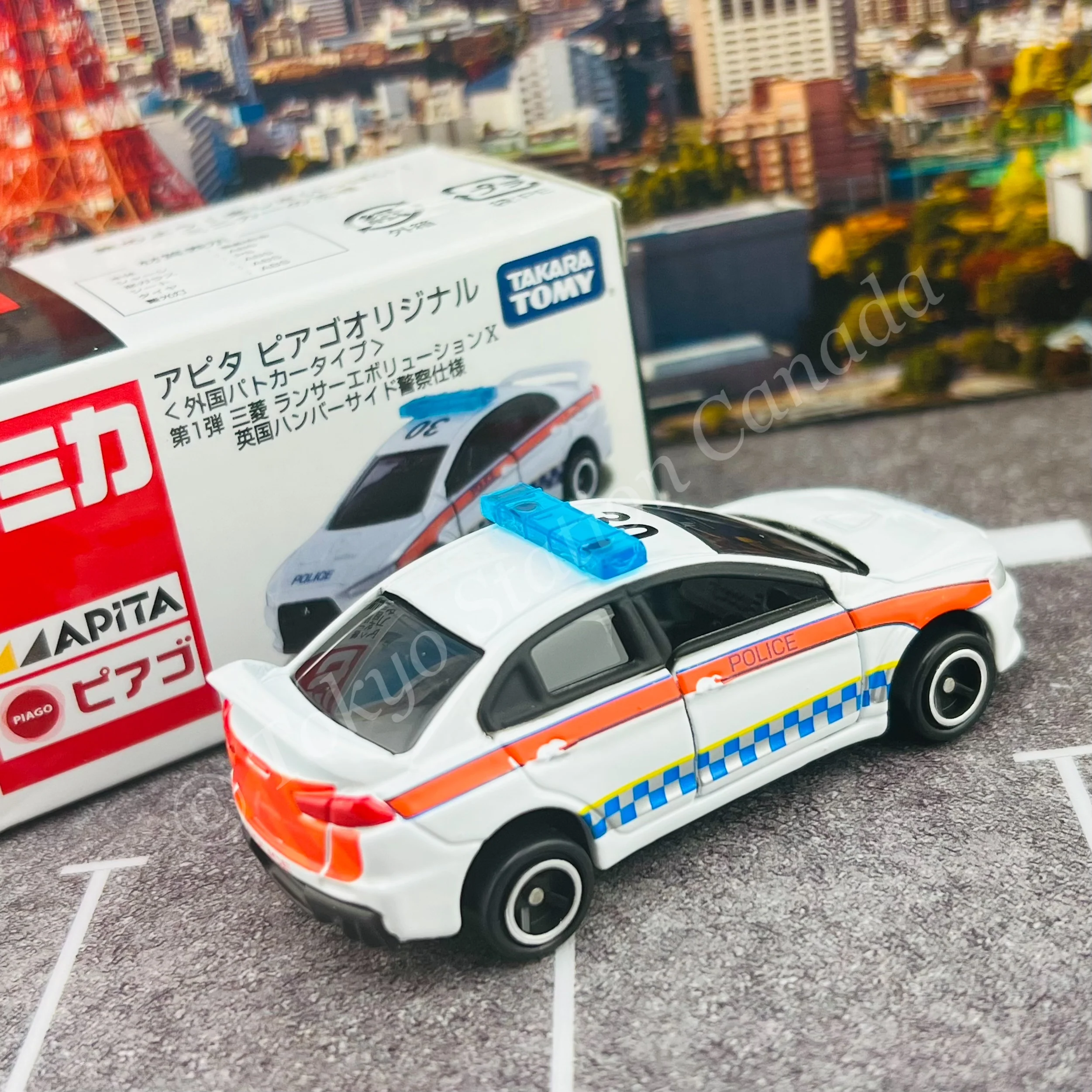 TOMICA APITA PIAGO Original Vol.1 Mitsubishi Lancer Evolution X Bristish Humberside Police Car - Image 2